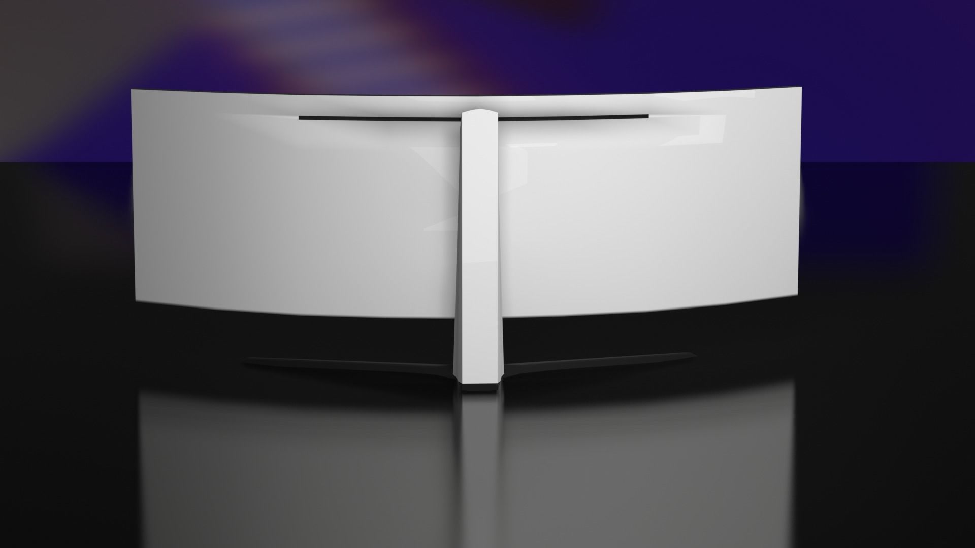 Ultra Wide Curved Monitor Low-poly 3D model_3