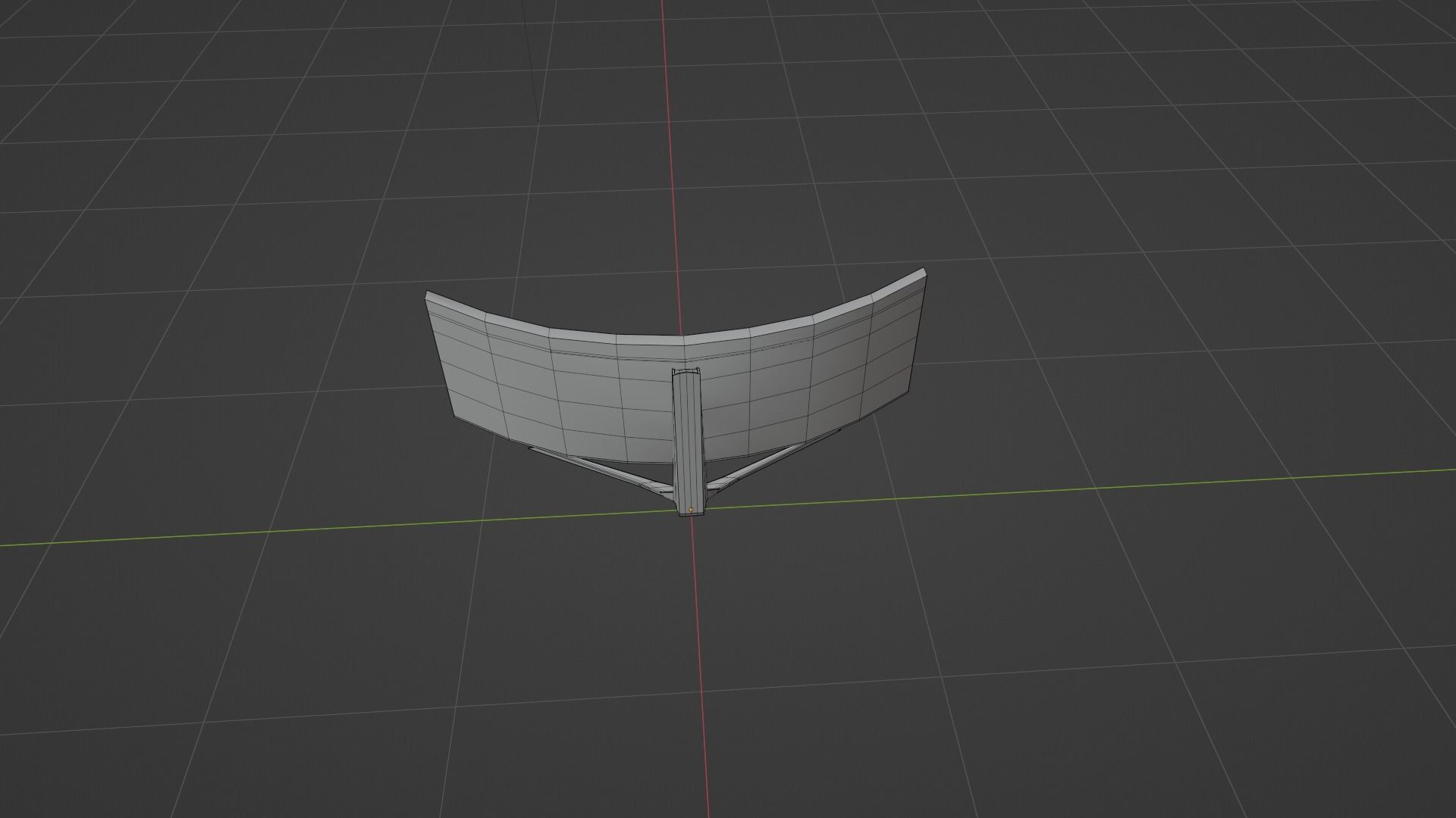Ultra Wide Curved Monitor Low-poly 3D model_6