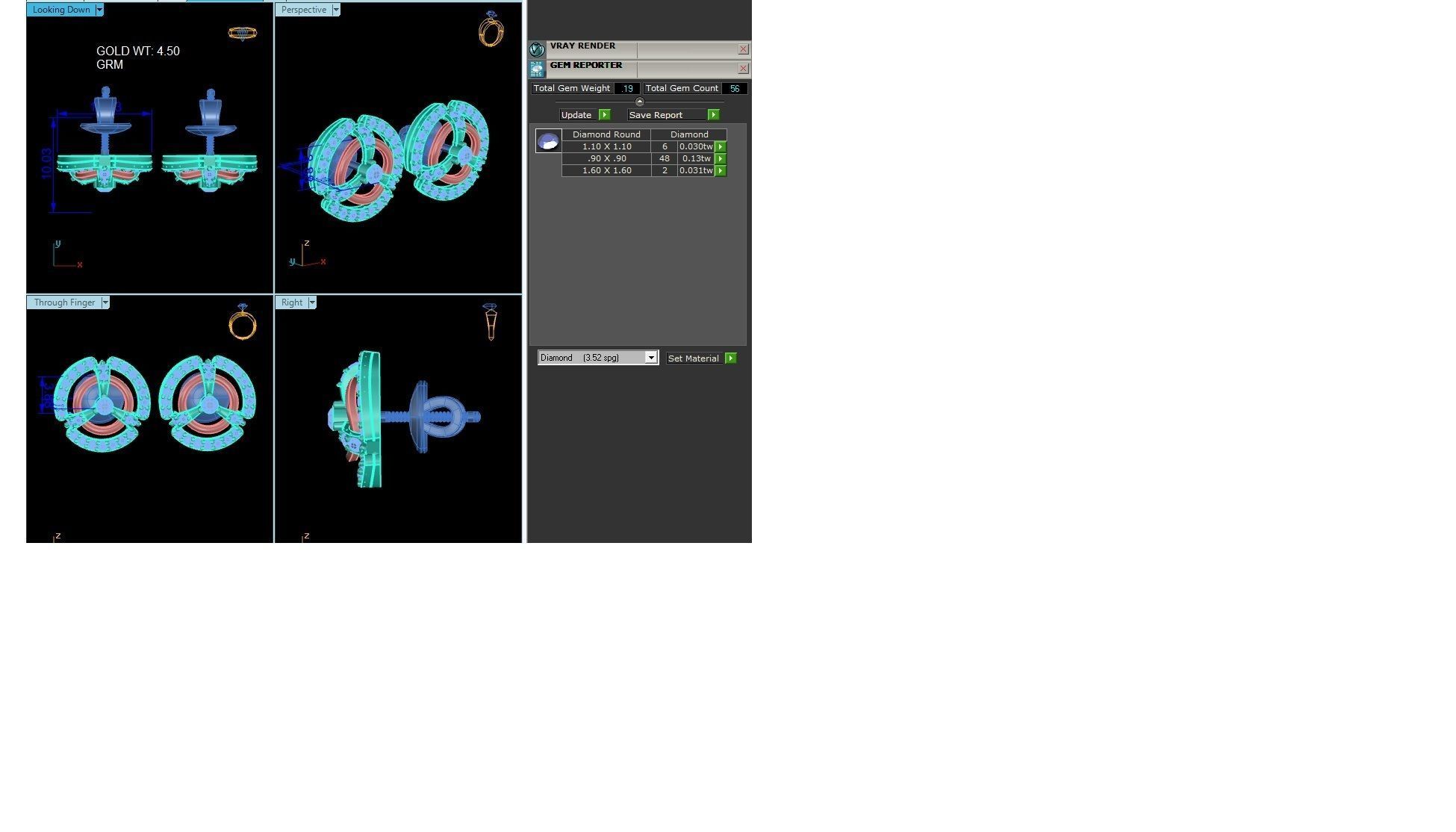 Studs Earrings 3dm STL FBX OBJ Render Details 3D print model_6