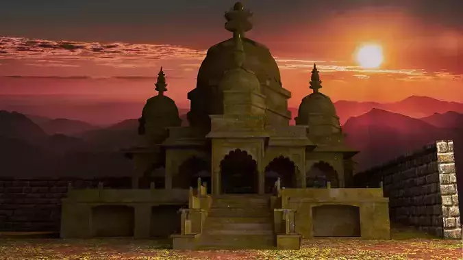 old castel Low-poly 3D model