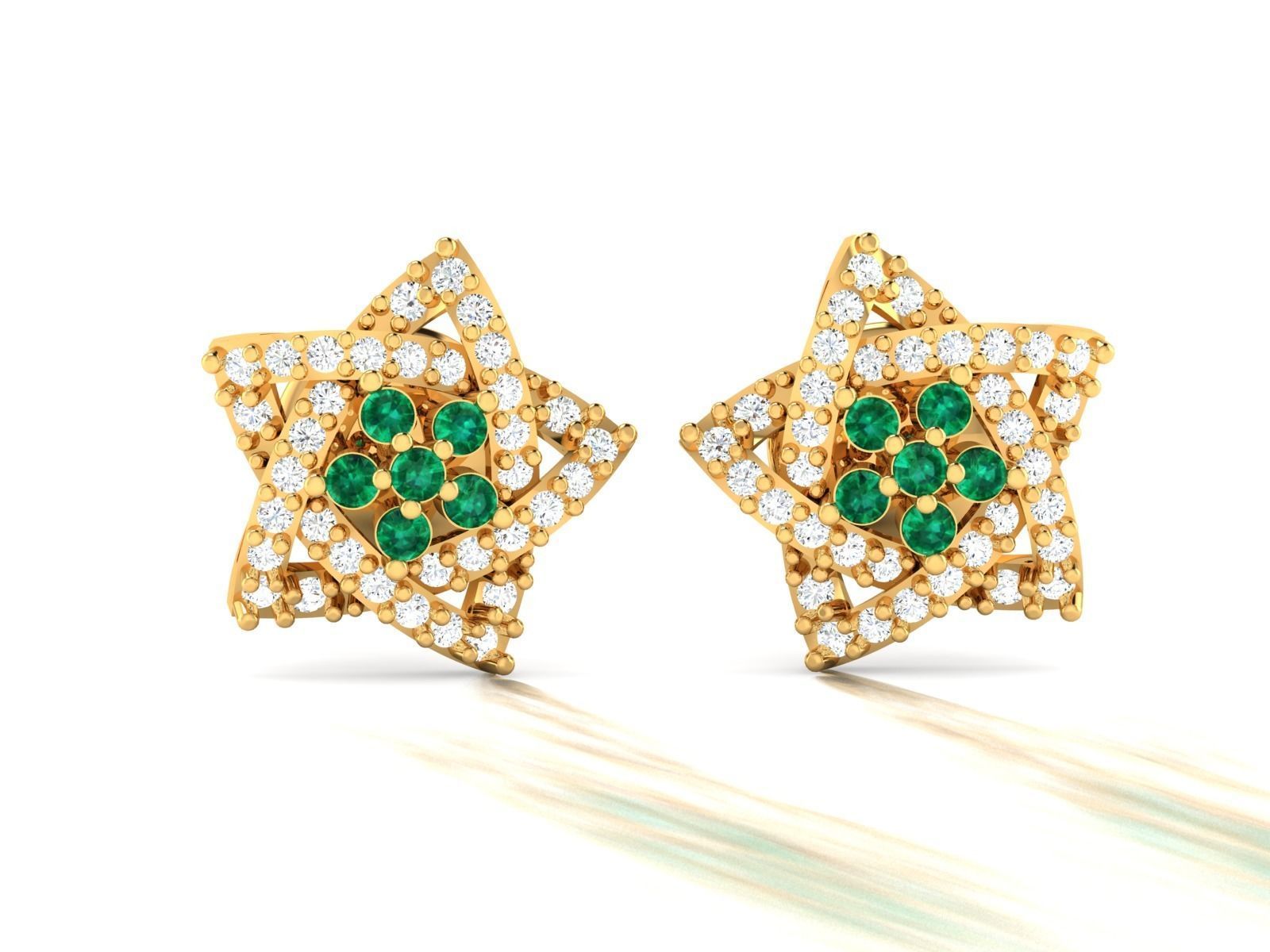 Star Studs Earrings 3dm STL FBX OBJ Render Details 3D print model_2