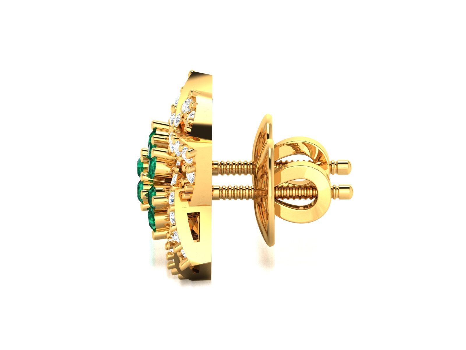 Star Studs Earrings 3dm STL FBX OBJ Render Details 3D print model_4