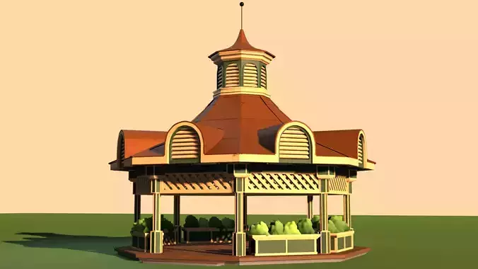 Cartoon Gazebo 3D model