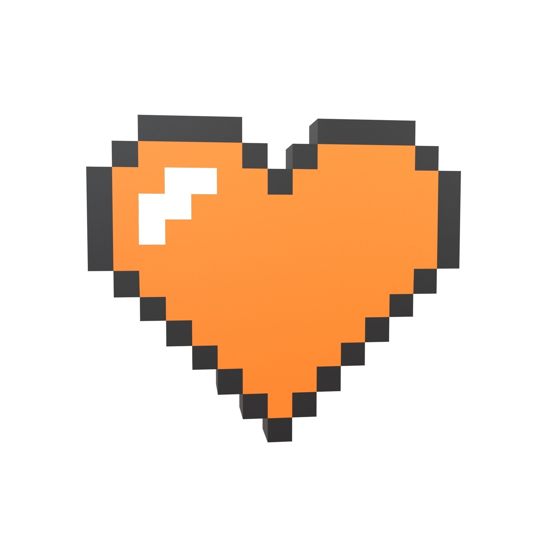 Pixel Heart Pack v1 01 Low-poly 3D model_9
