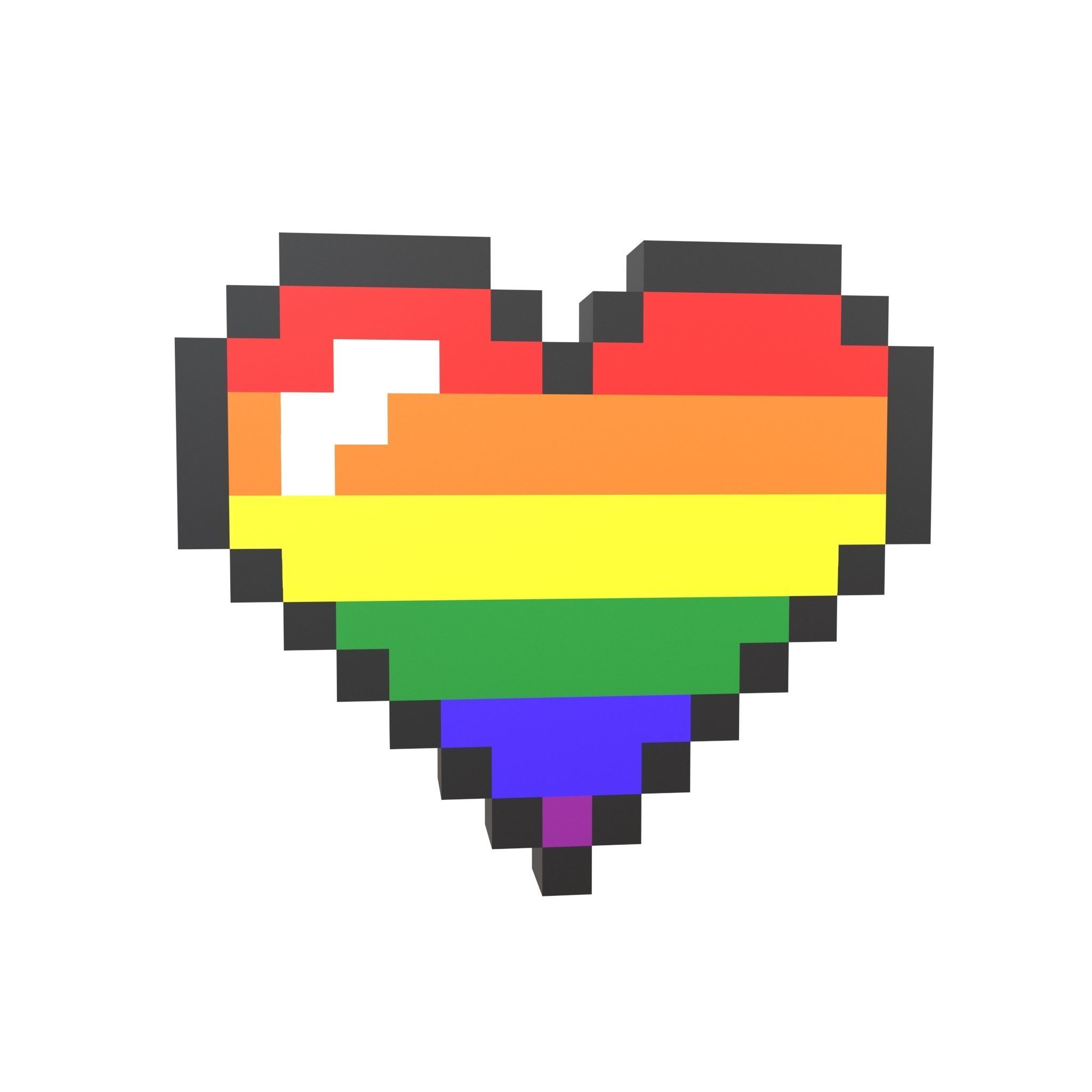 Pixel Heart Pack v1 01 Low-poly 3D model_37