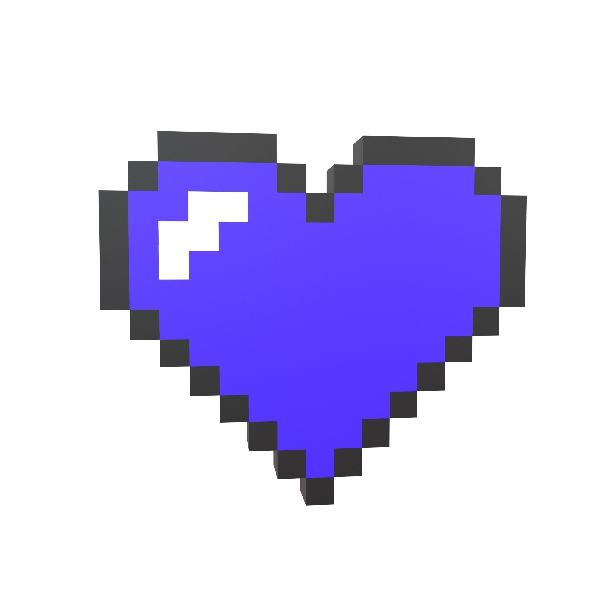 Pixel Heart Pack v1 01 Low-poly 3D model_24