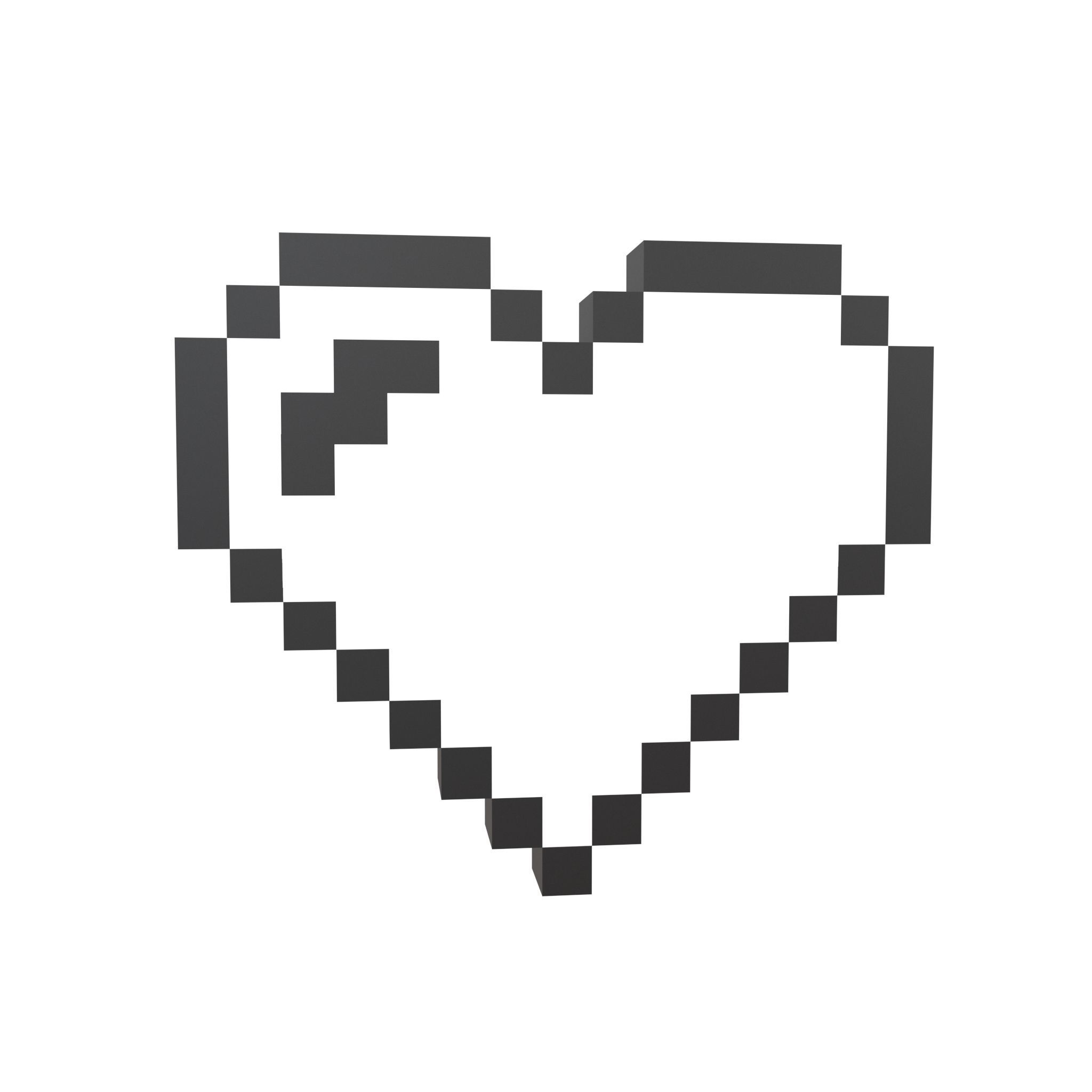 Pixel Heart Pack v1 01 Low-poly 3D model_35