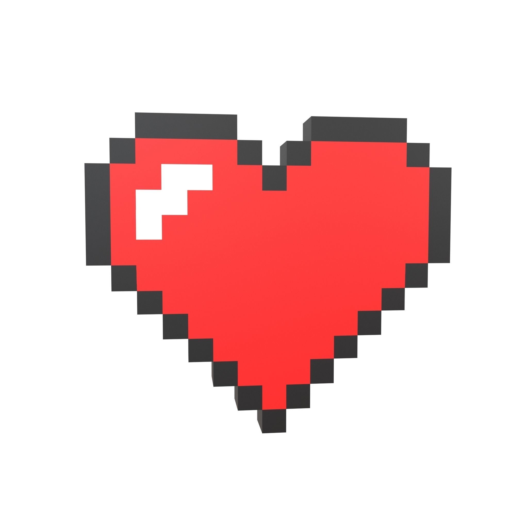 Pixel Heart Pack v1 01 Low-poly 3D model_8