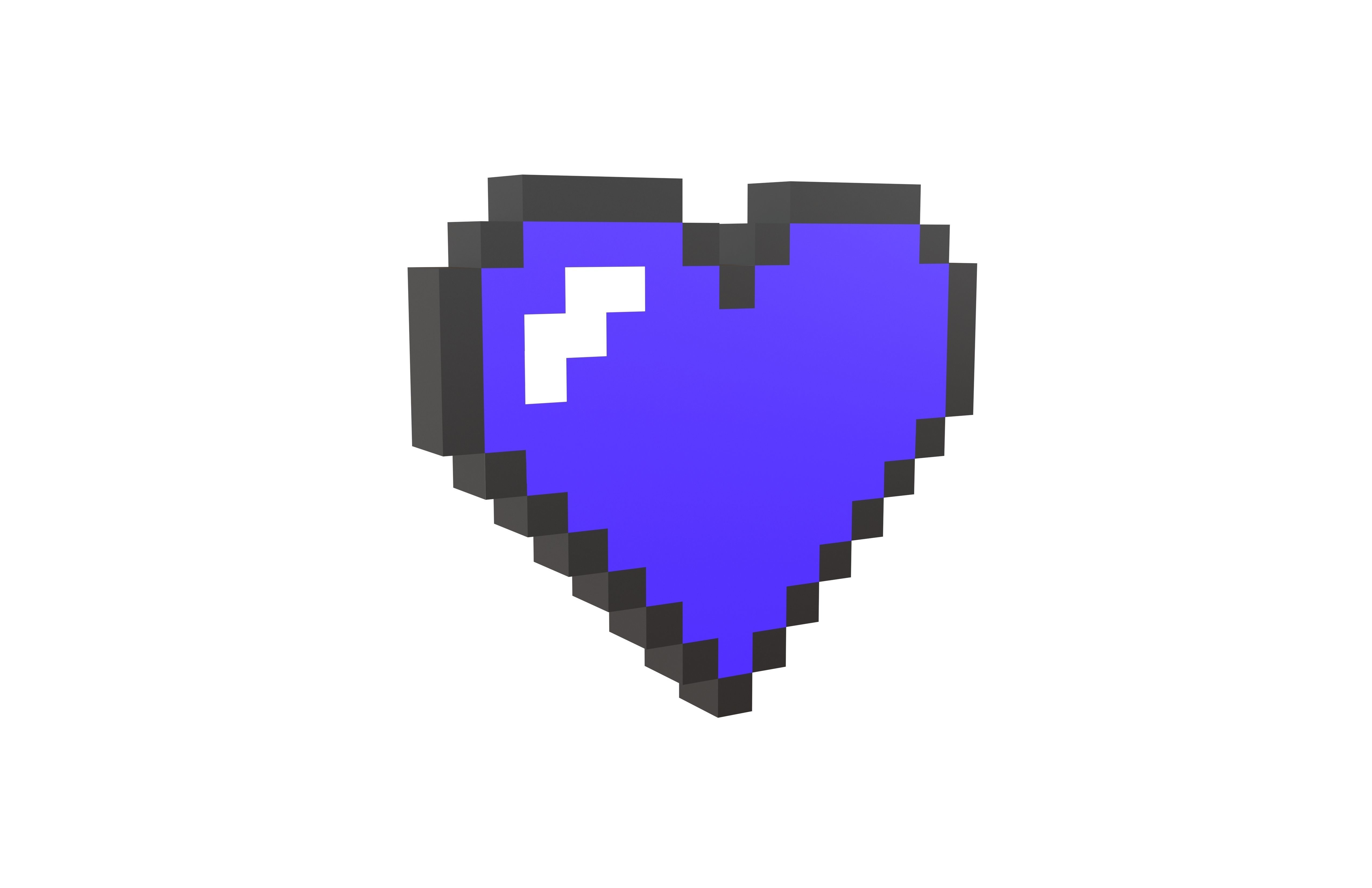 Pixel Heart Pack v1 01 Low-poly 3D model_21