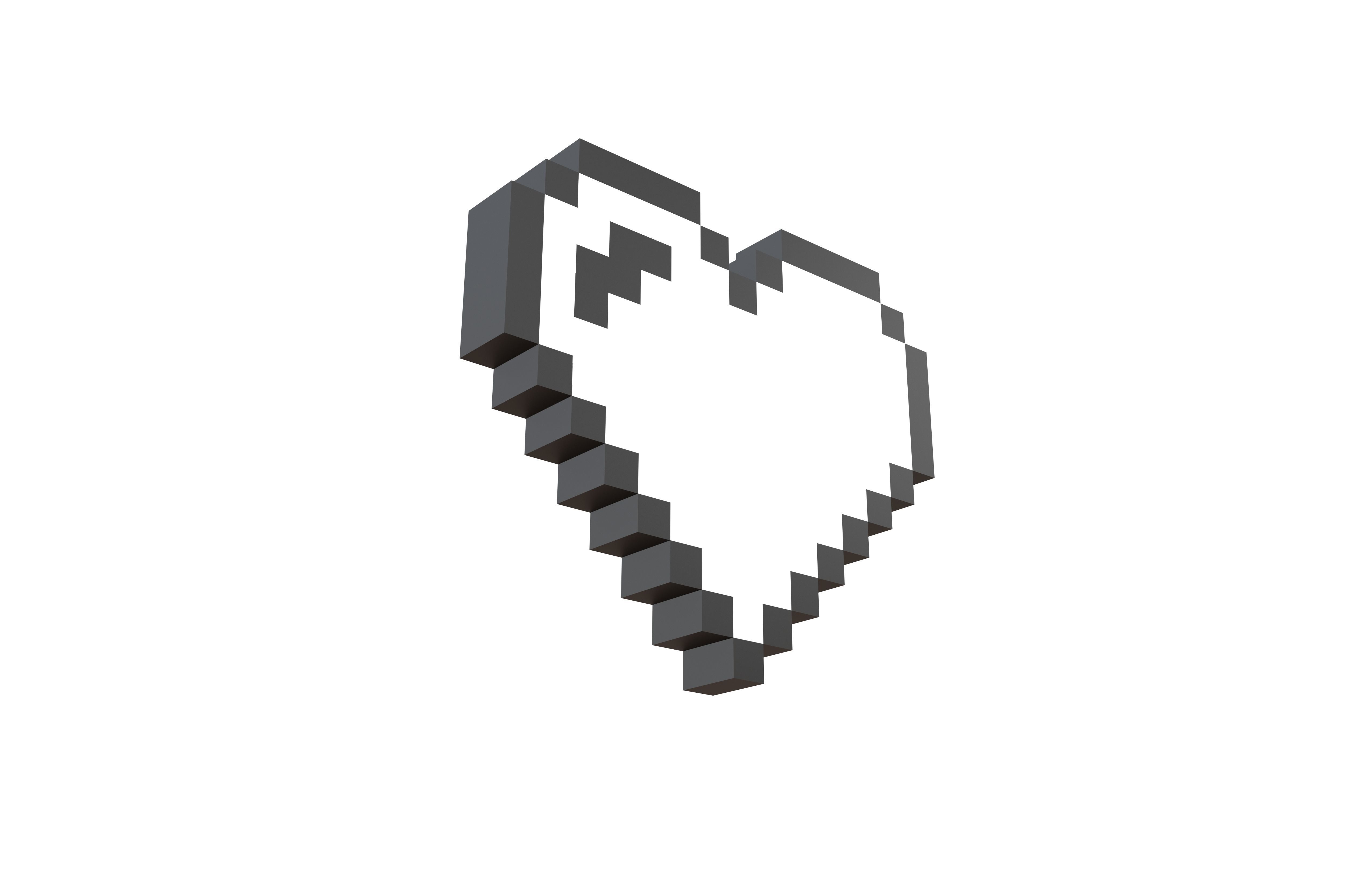 Pixel Heart Pack v1 01 Low-poly 3D model_34