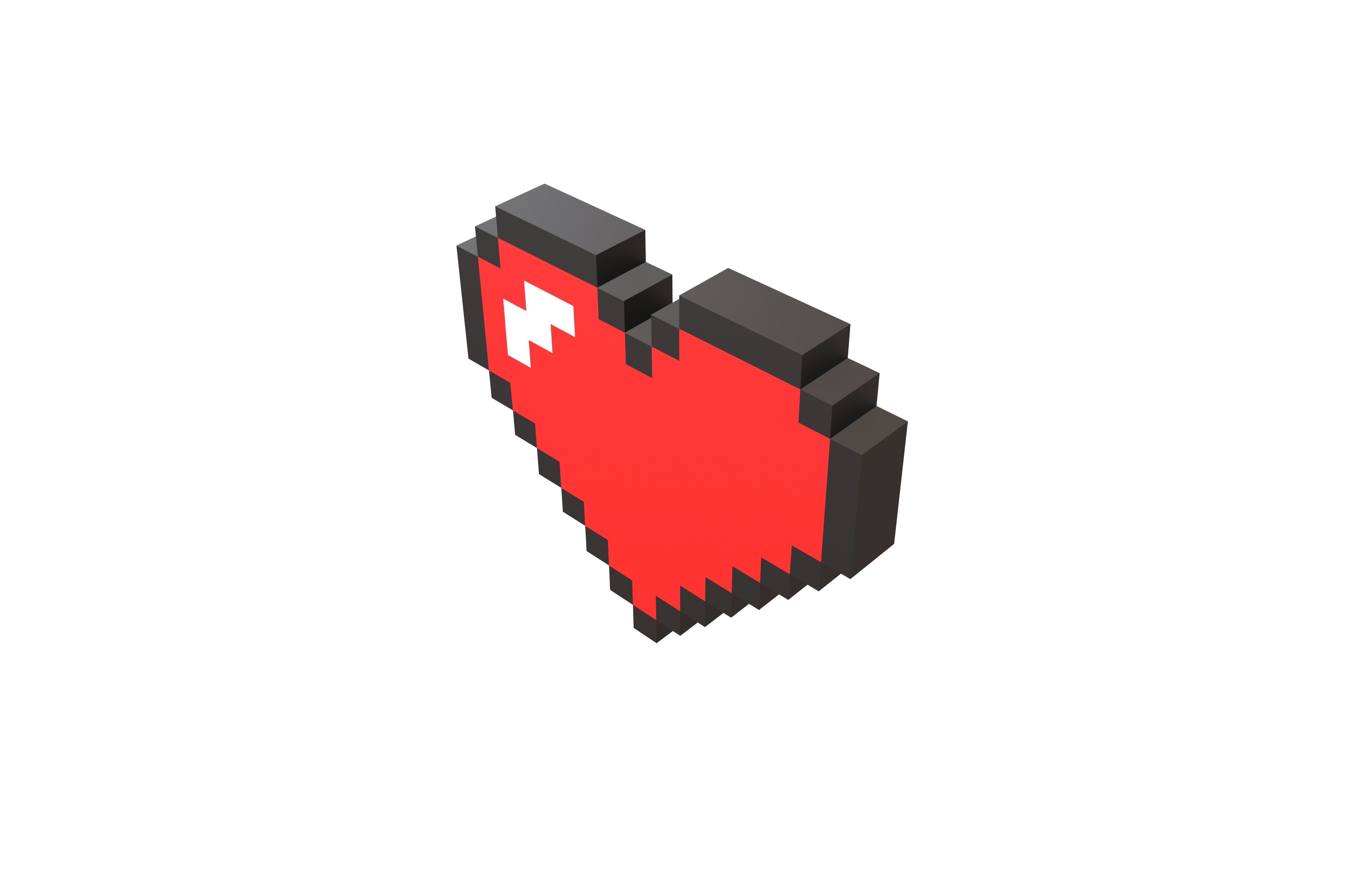 Pixel Heart Pack v1 01 Low-poly 3D model_2