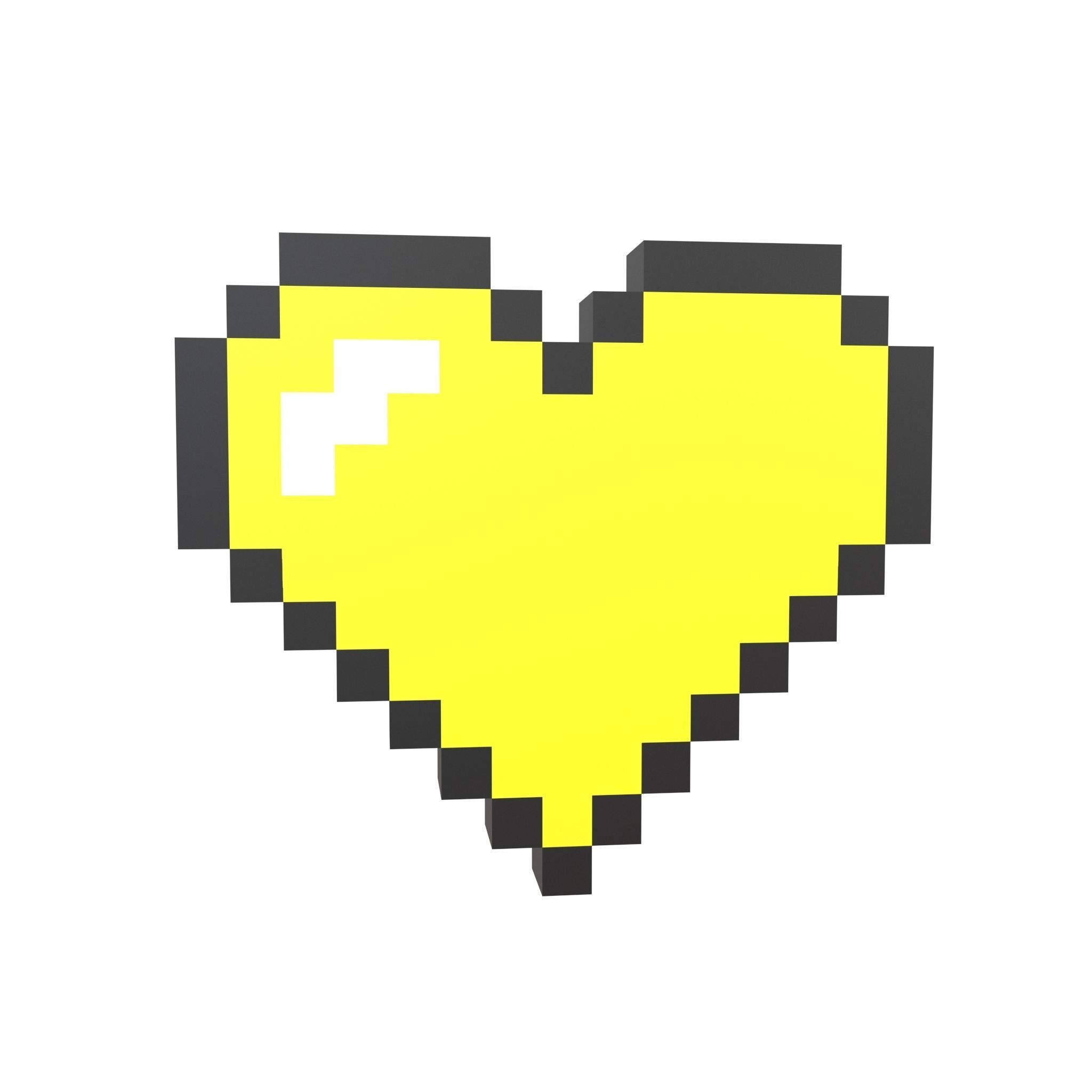 Pixel Heart Pack v1 01 Low-poly 3D model_13