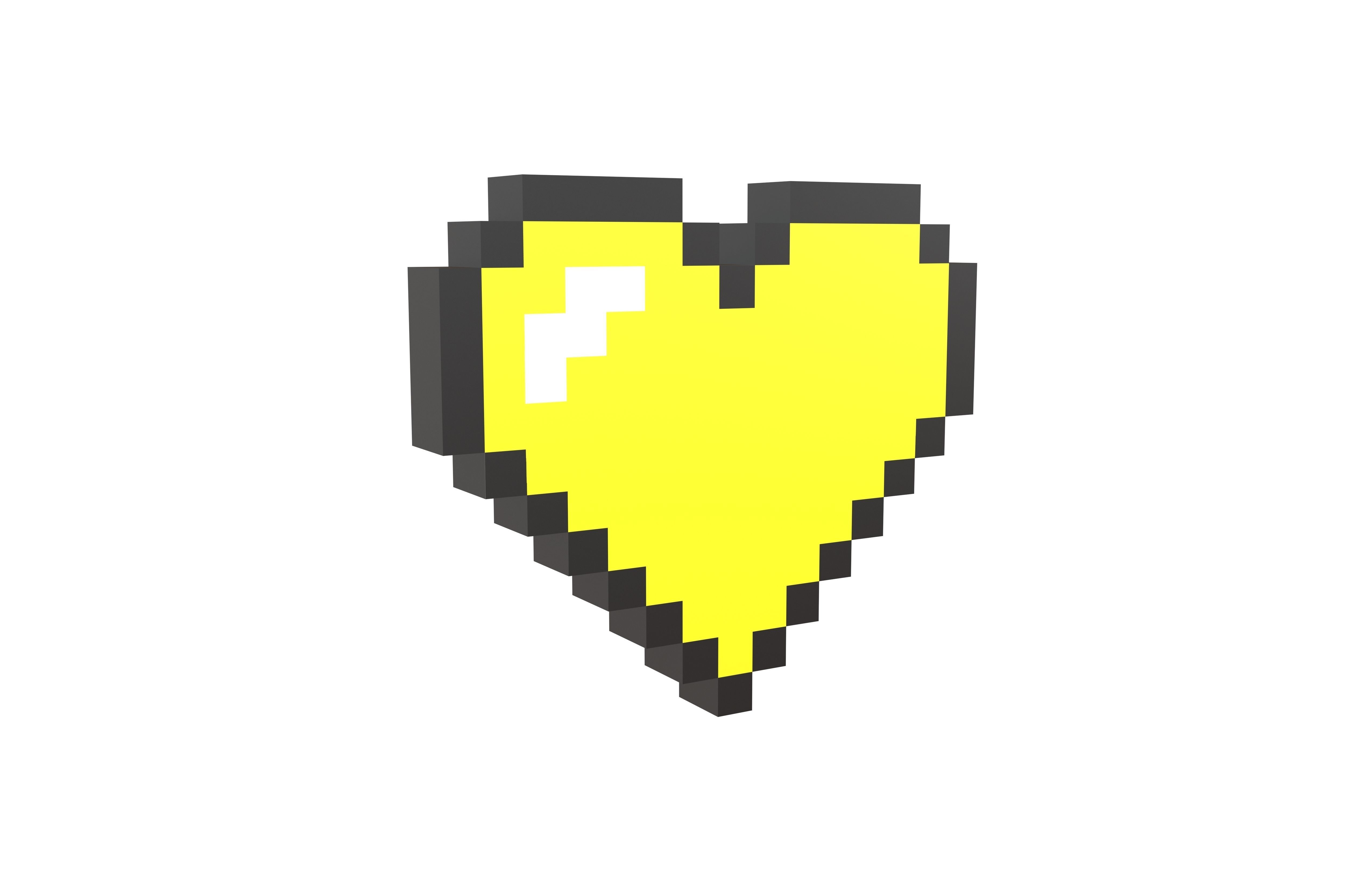 Pixel Heart Pack v1 01 Low-poly 3D model_14