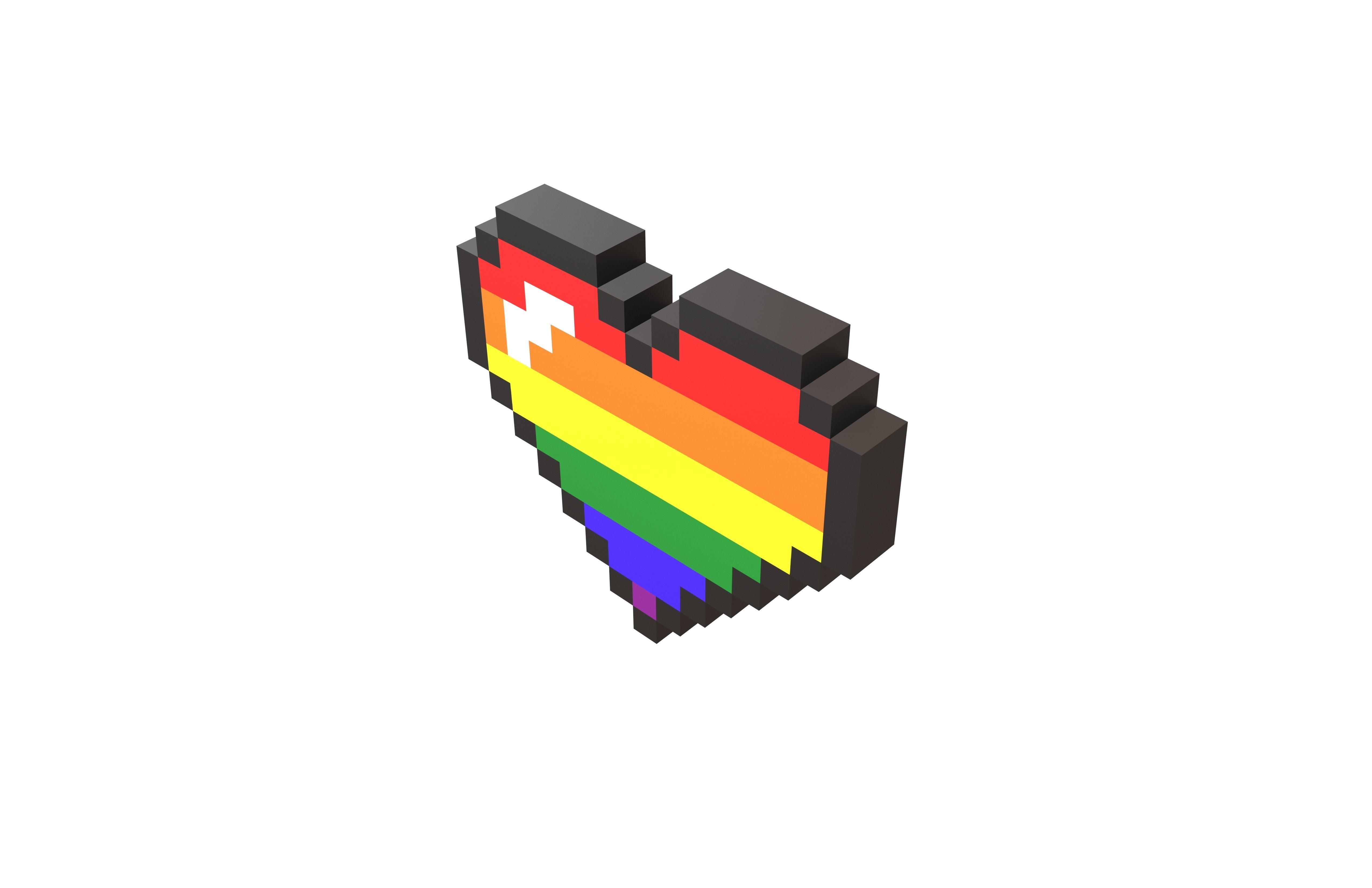 Pixel Heart Pack v1 01 Low-poly 3D model_39