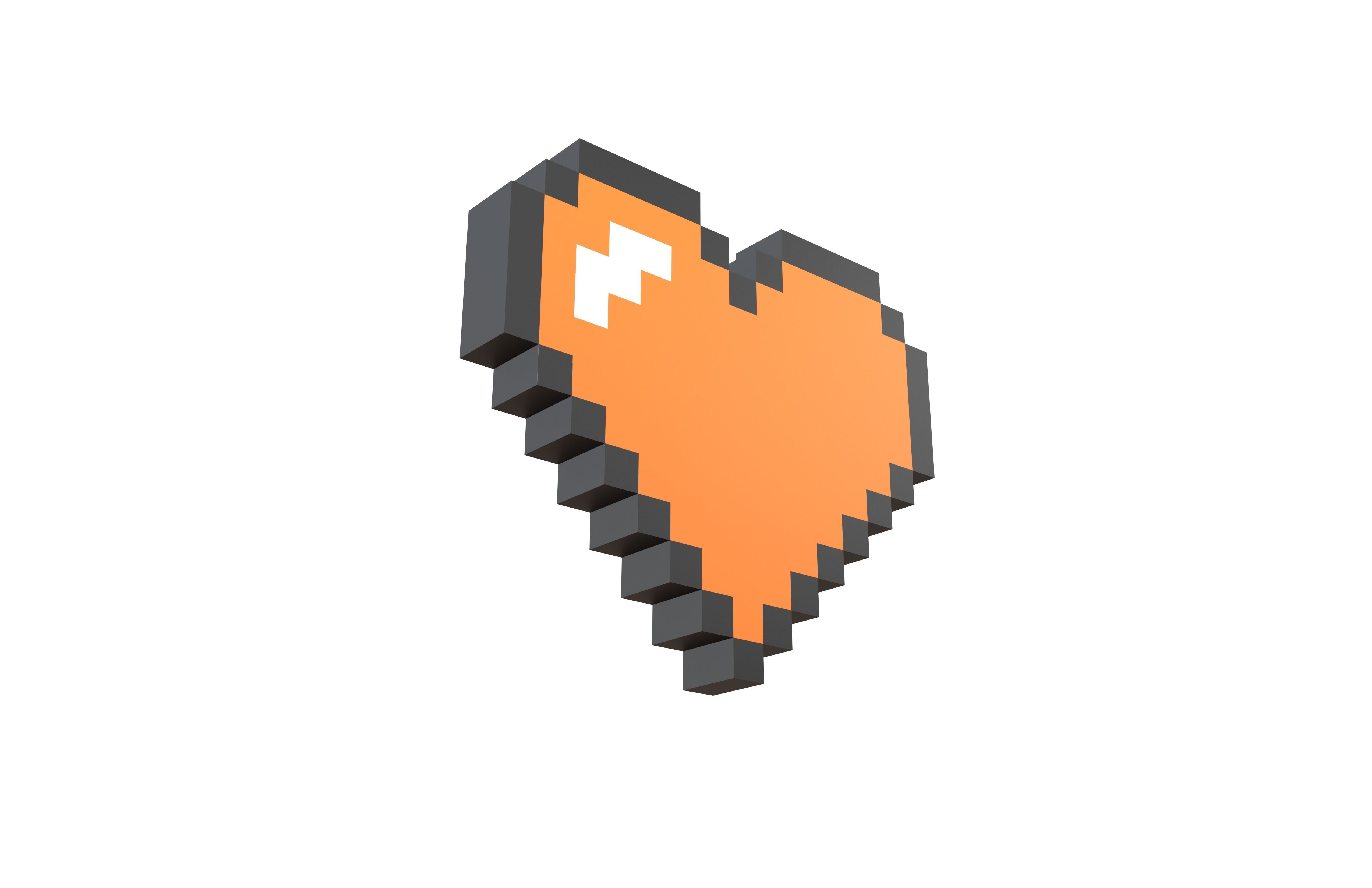 Pixel Heart Pack v1 01 Low-poly 3D model_12