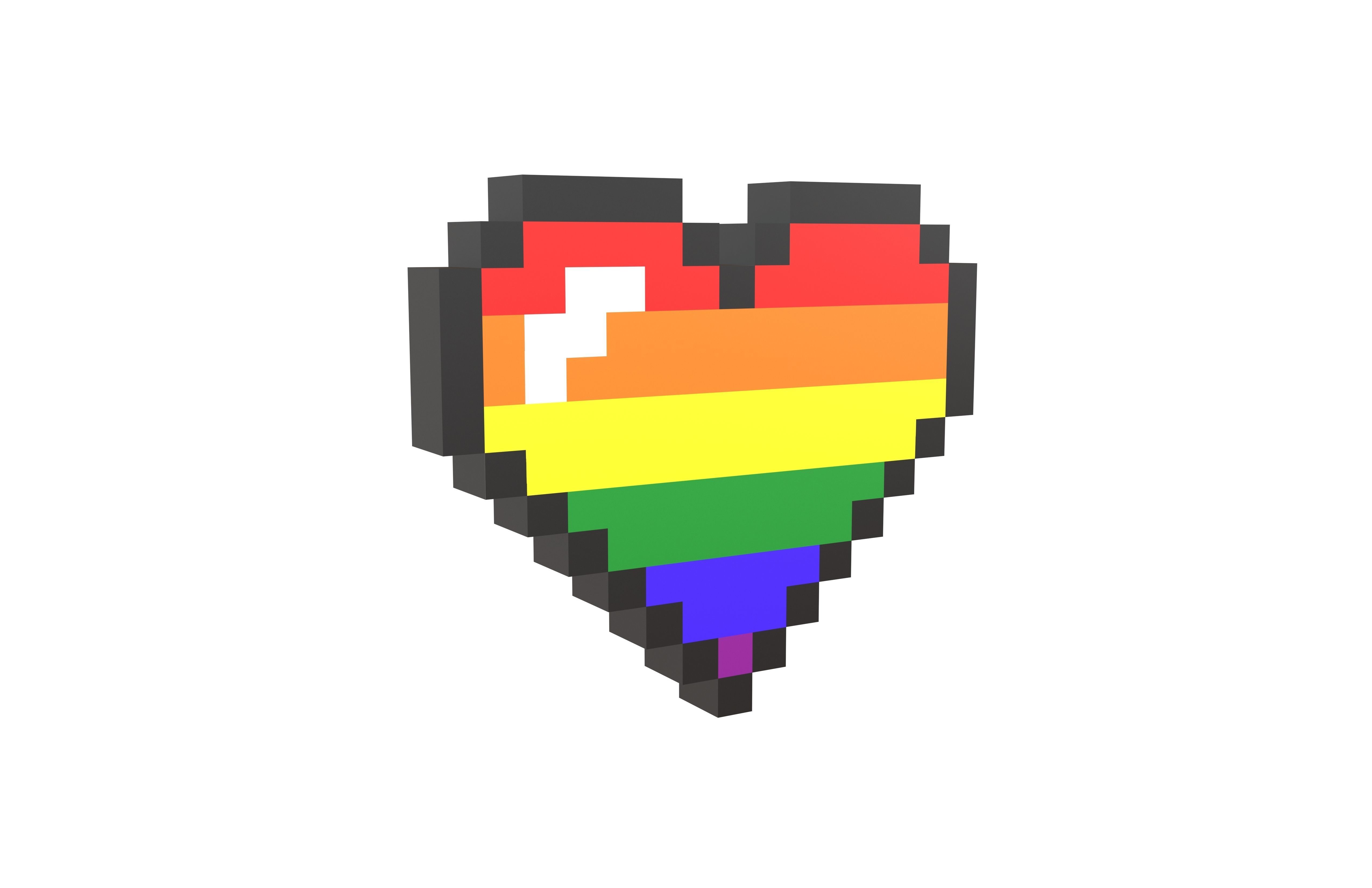 Pixel Heart Pack v1 01 Low-poly 3D model_38