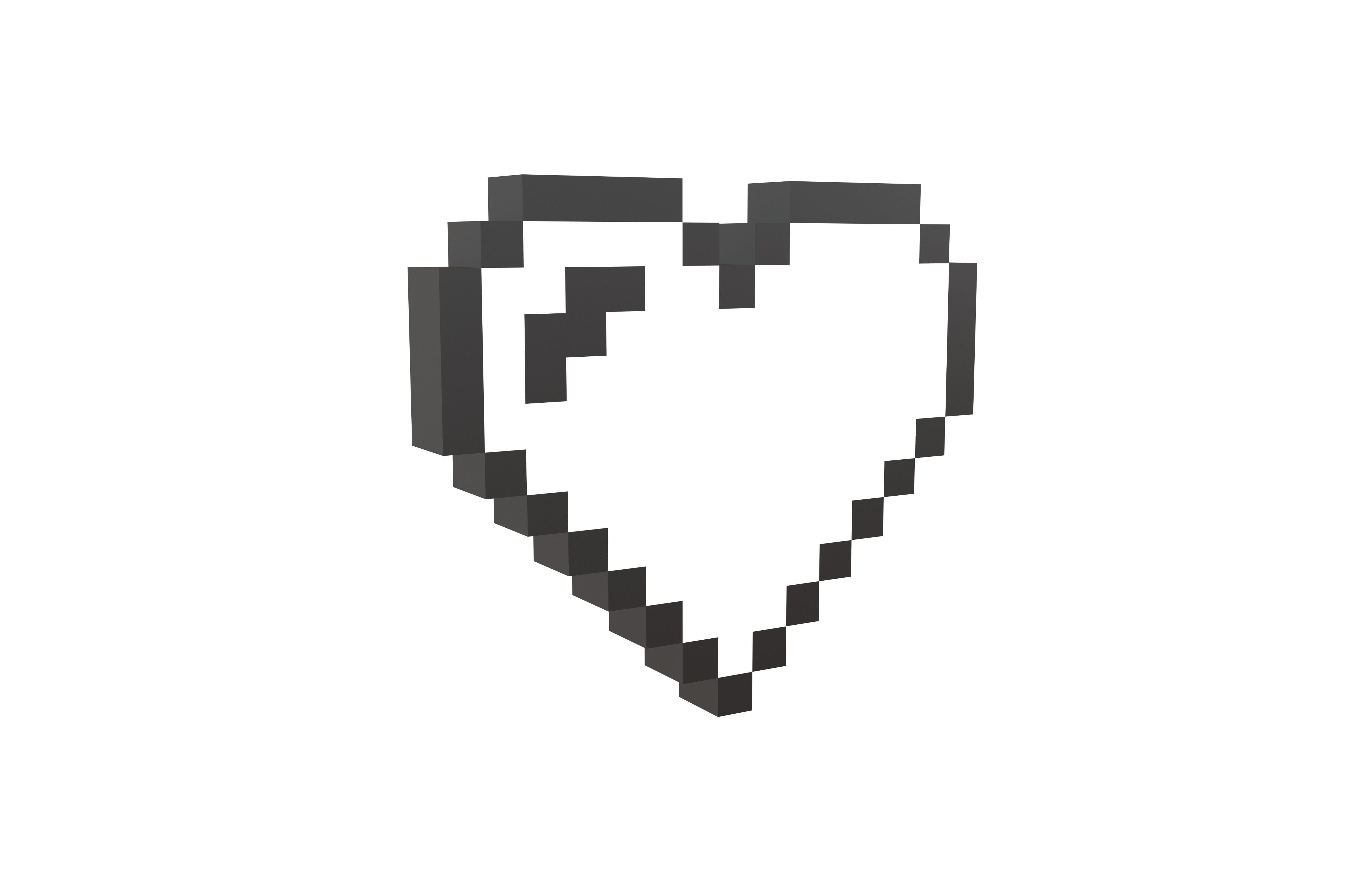 Pixel Heart Pack v1 01 Low-poly 3D model_36