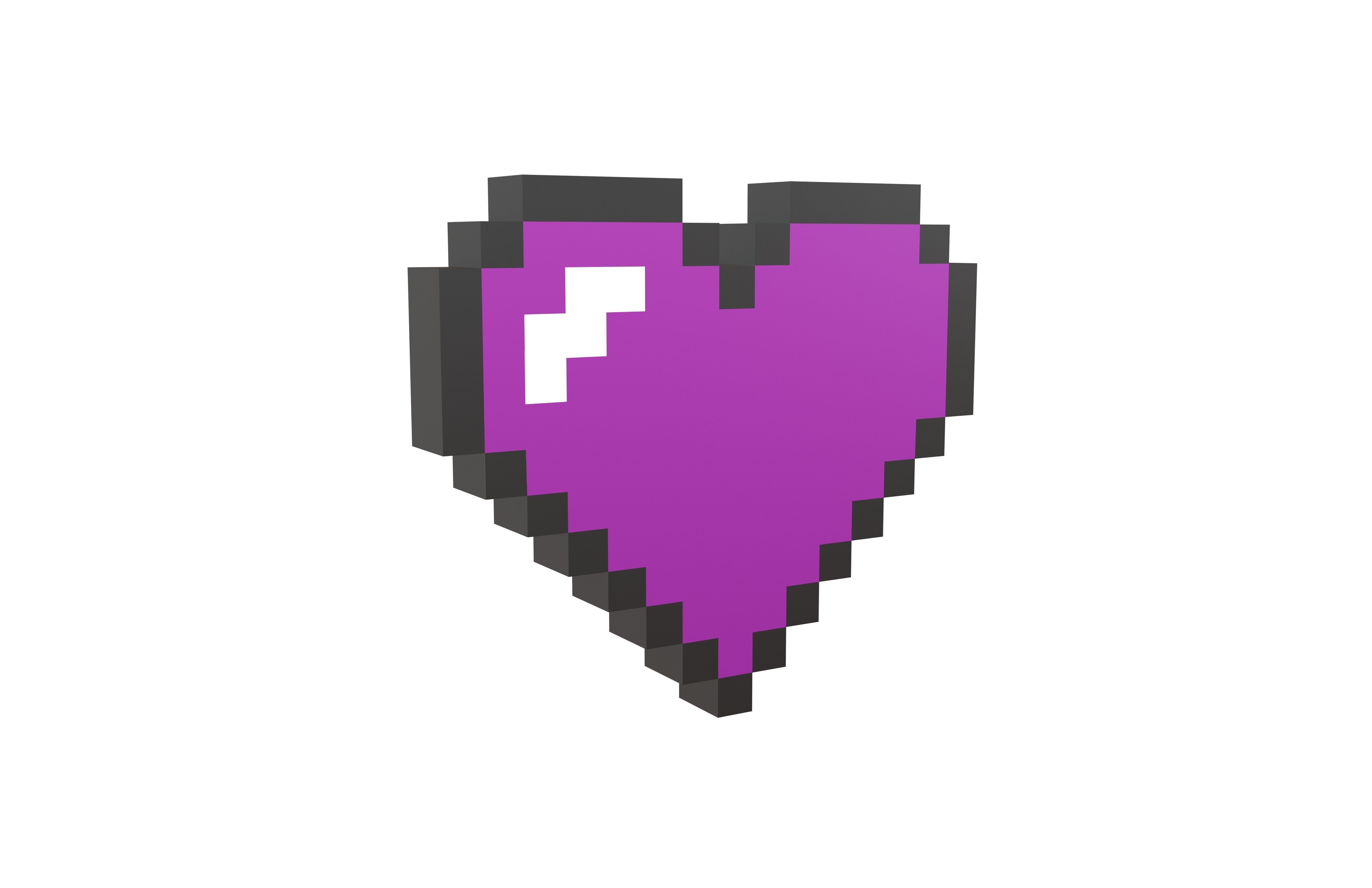 Pixel Heart Pack v1 01 Low-poly 3D model_26