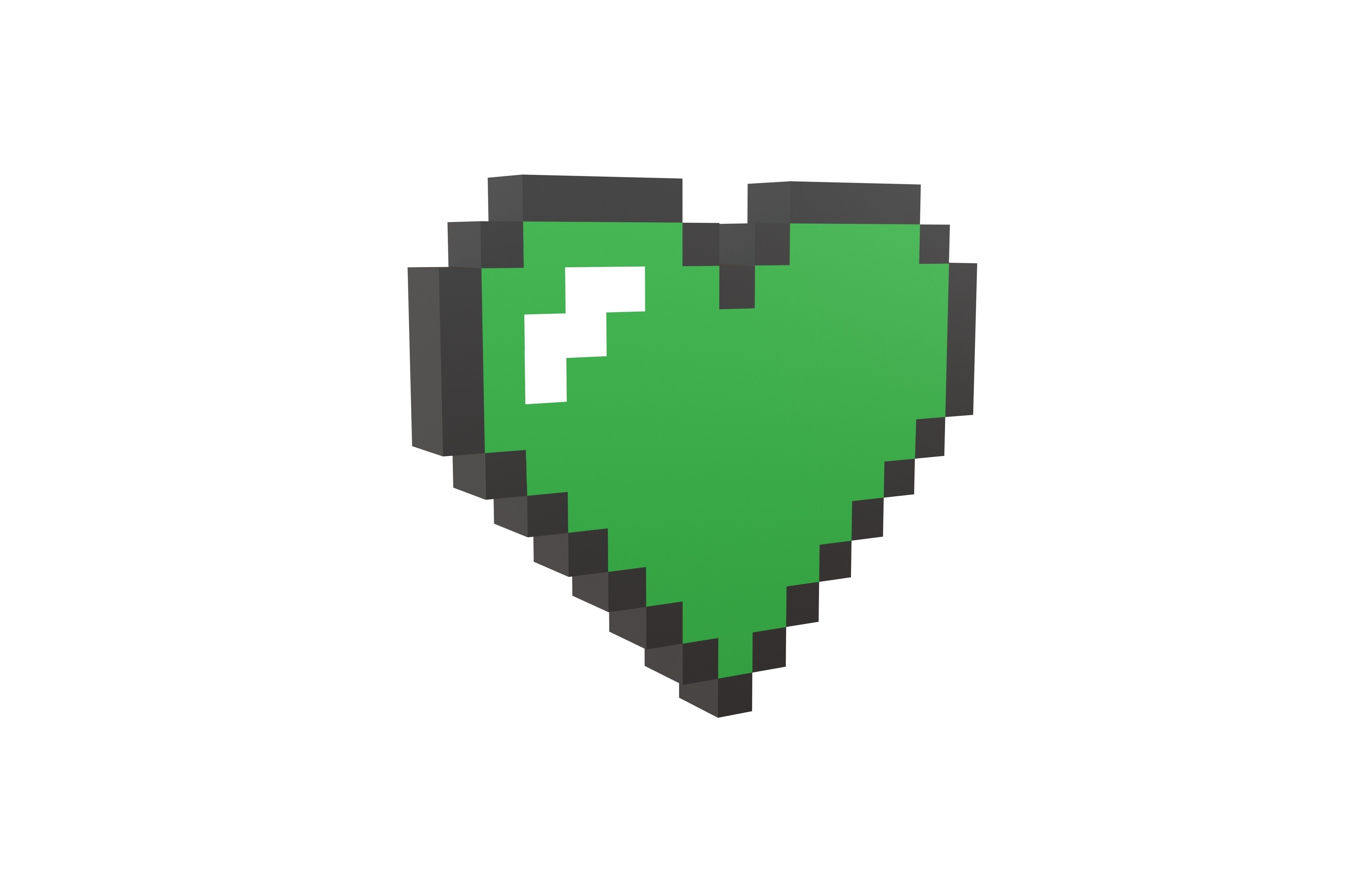 Pixel Heart Pack v1 01 Low-poly 3D model_18