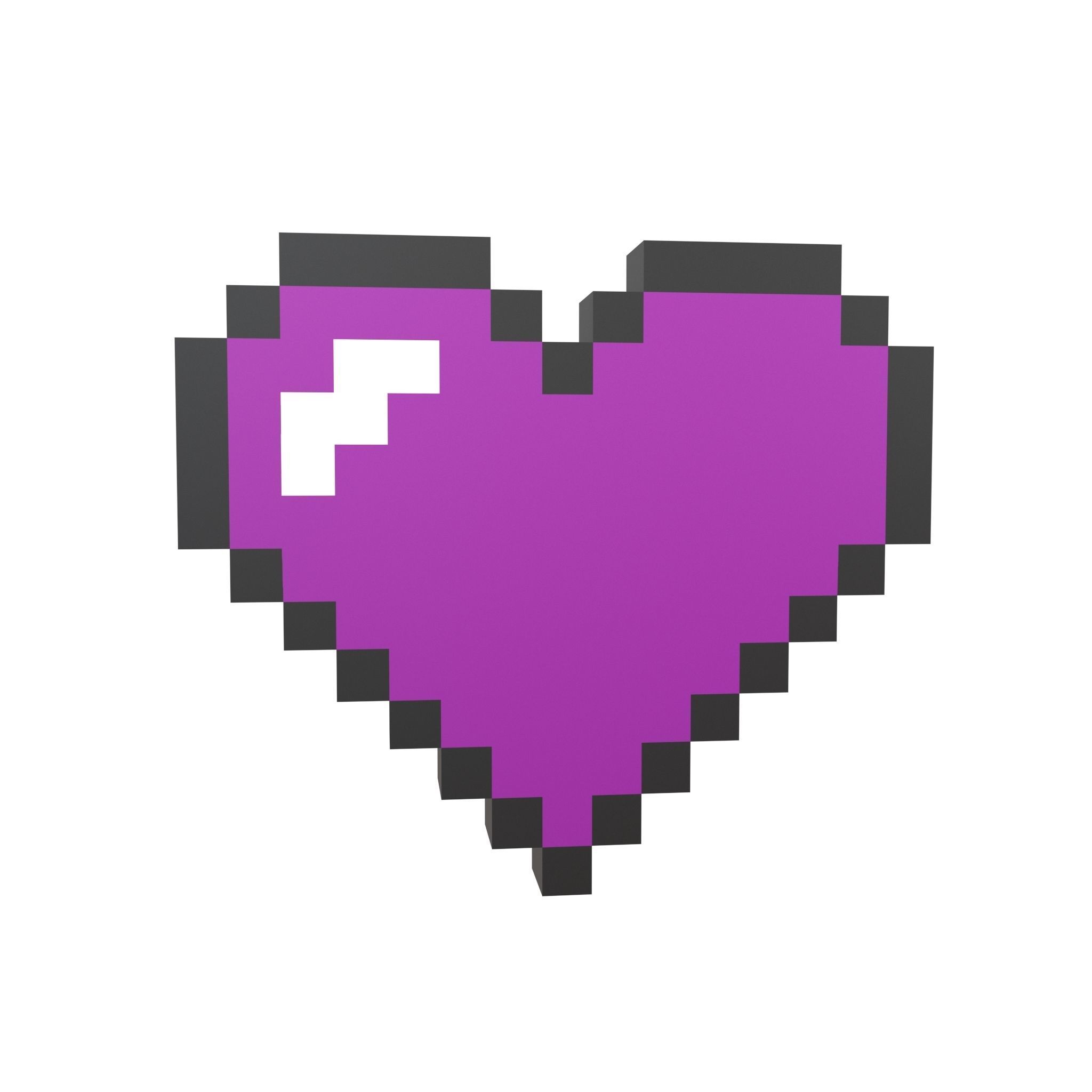 Pixel Heart Pack v1 01 Low-poly 3D model_25