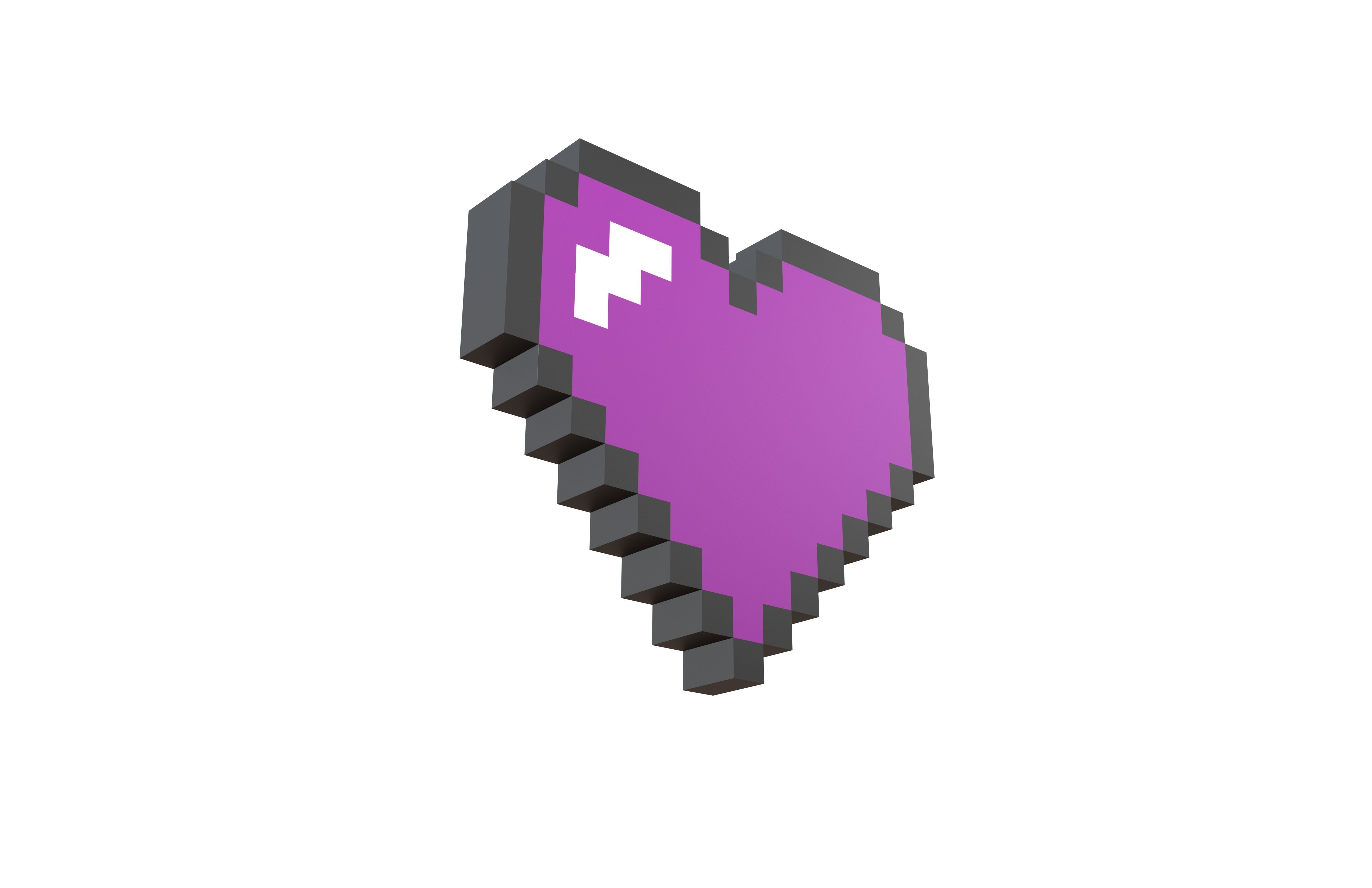 Pixel Heart Pack v1 01 Low-poly 3D model_28
