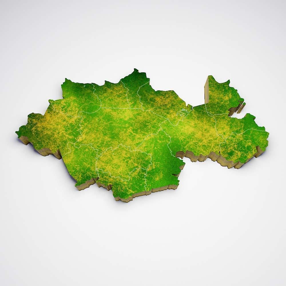 Kazakhstan country map 3d model 3D model_1