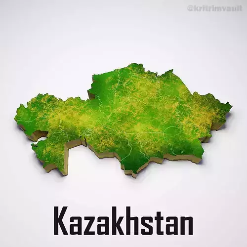 Kazakhstan country map 3d model
