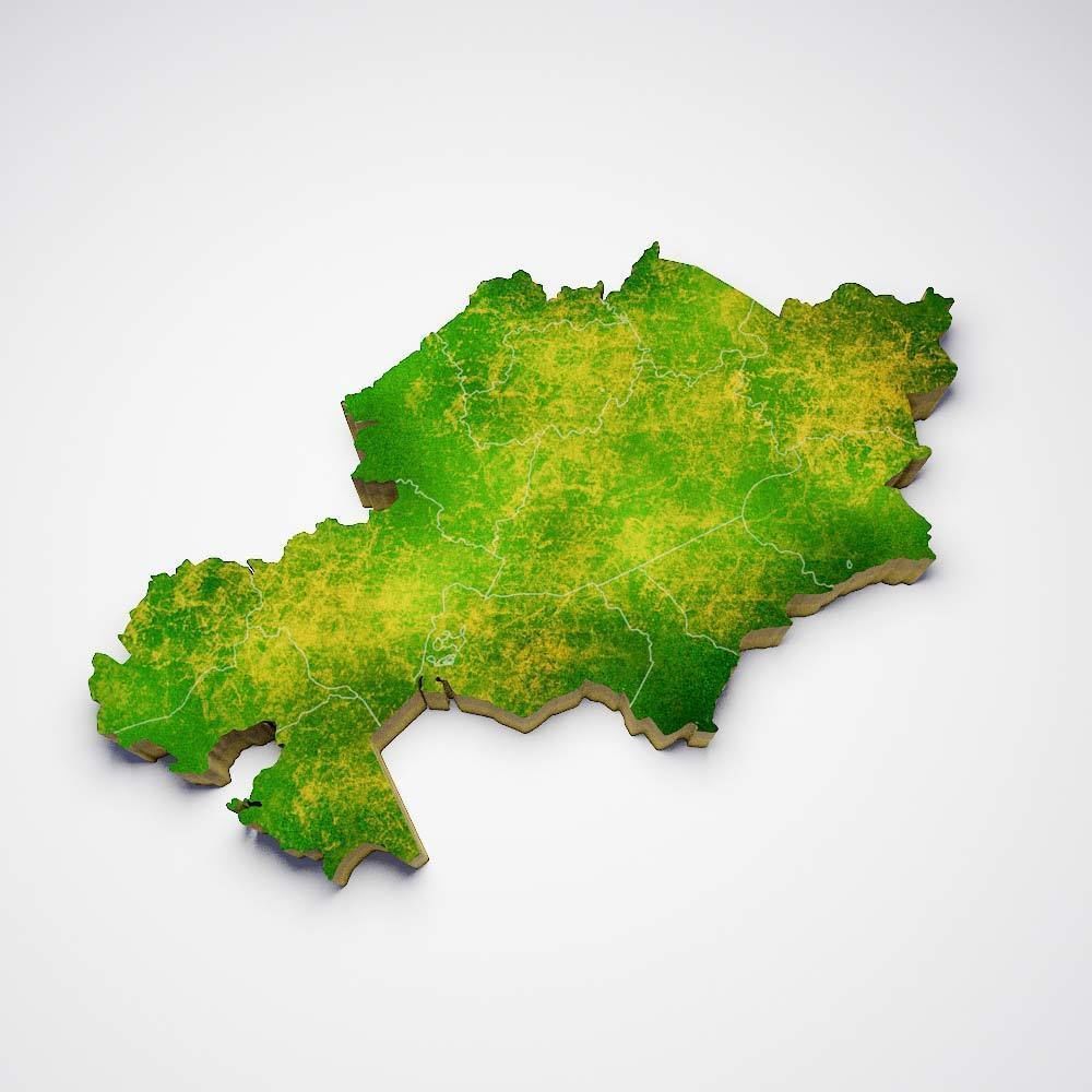 Kazakhstan country map 3d model 3D model_3