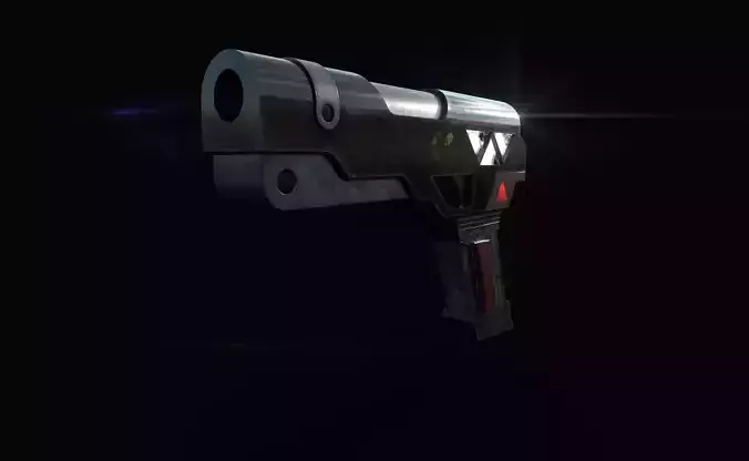 Rustic SciFi Game-ready Pistol