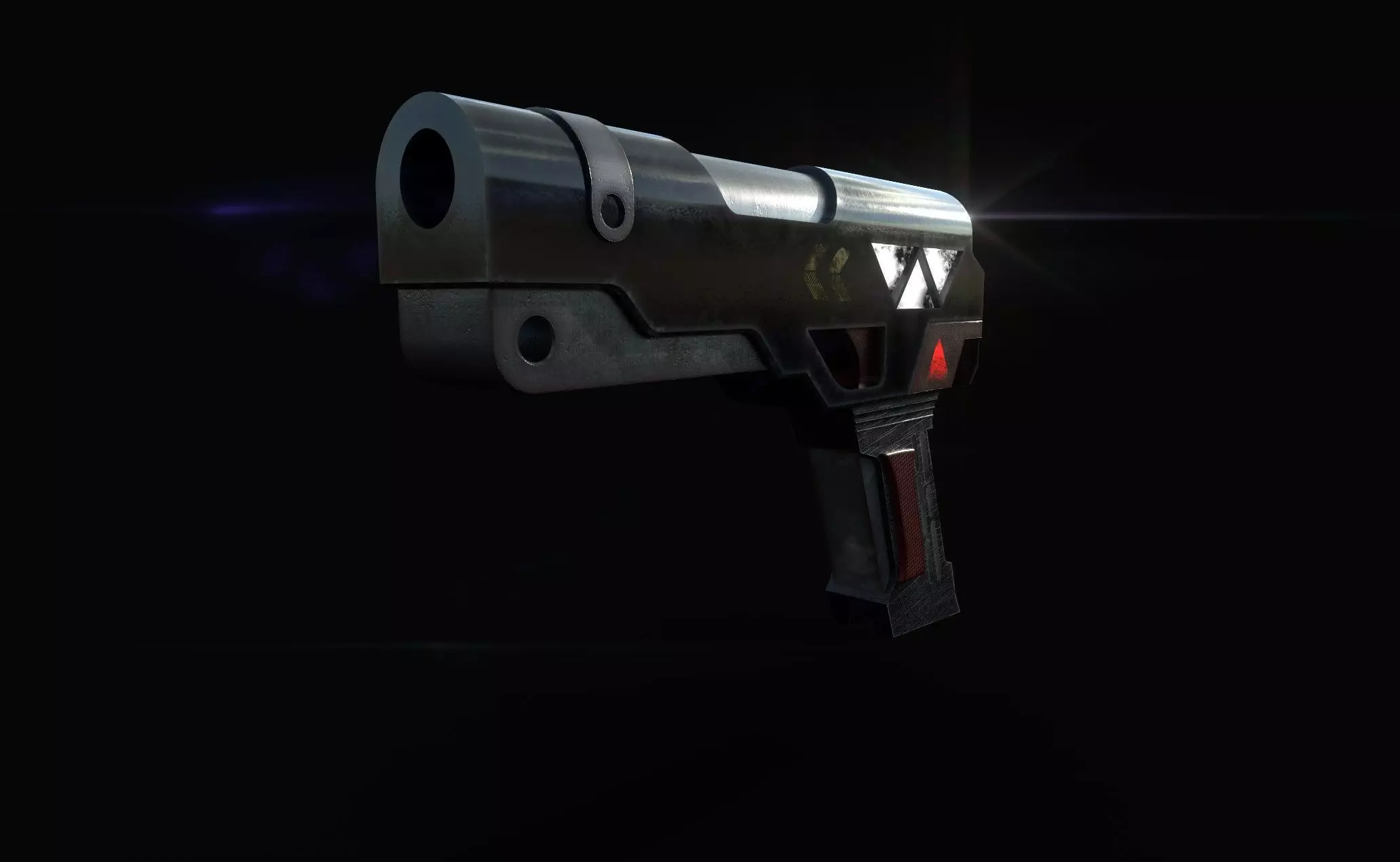 Rustic SciFi Game-ready Pistol Free 3D model