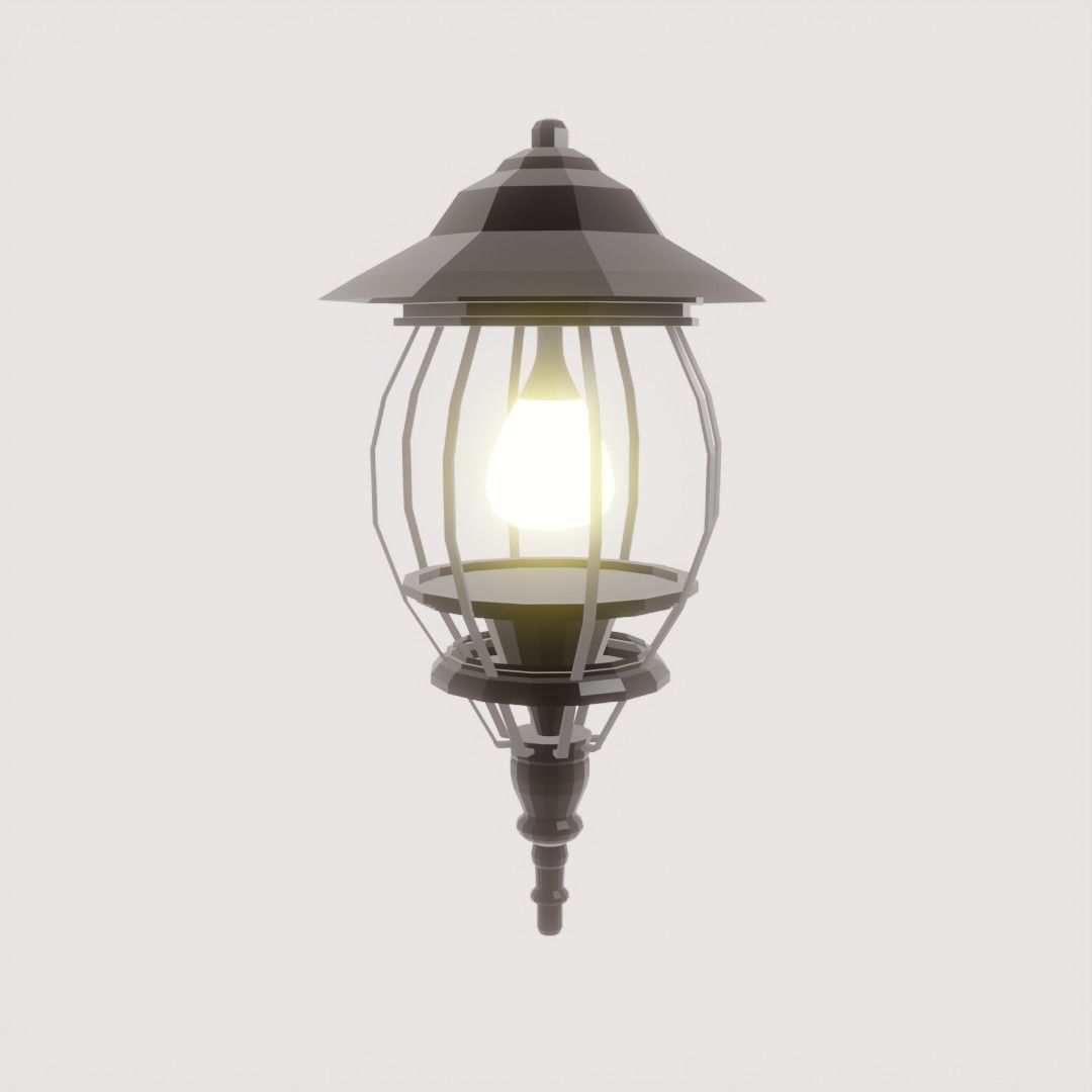 Farol outdoor light with cage 3D model_1