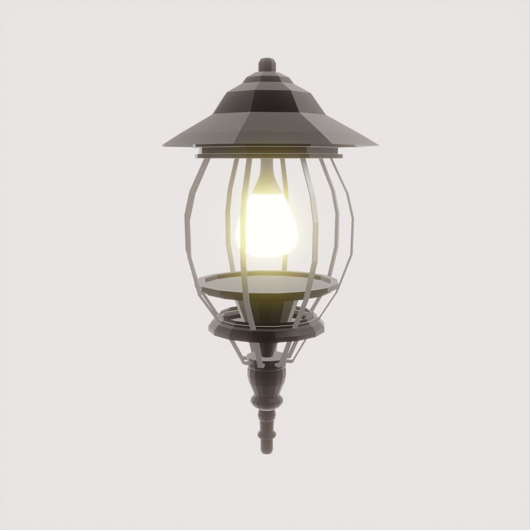 Farol outdoor light with cage 3D model_2