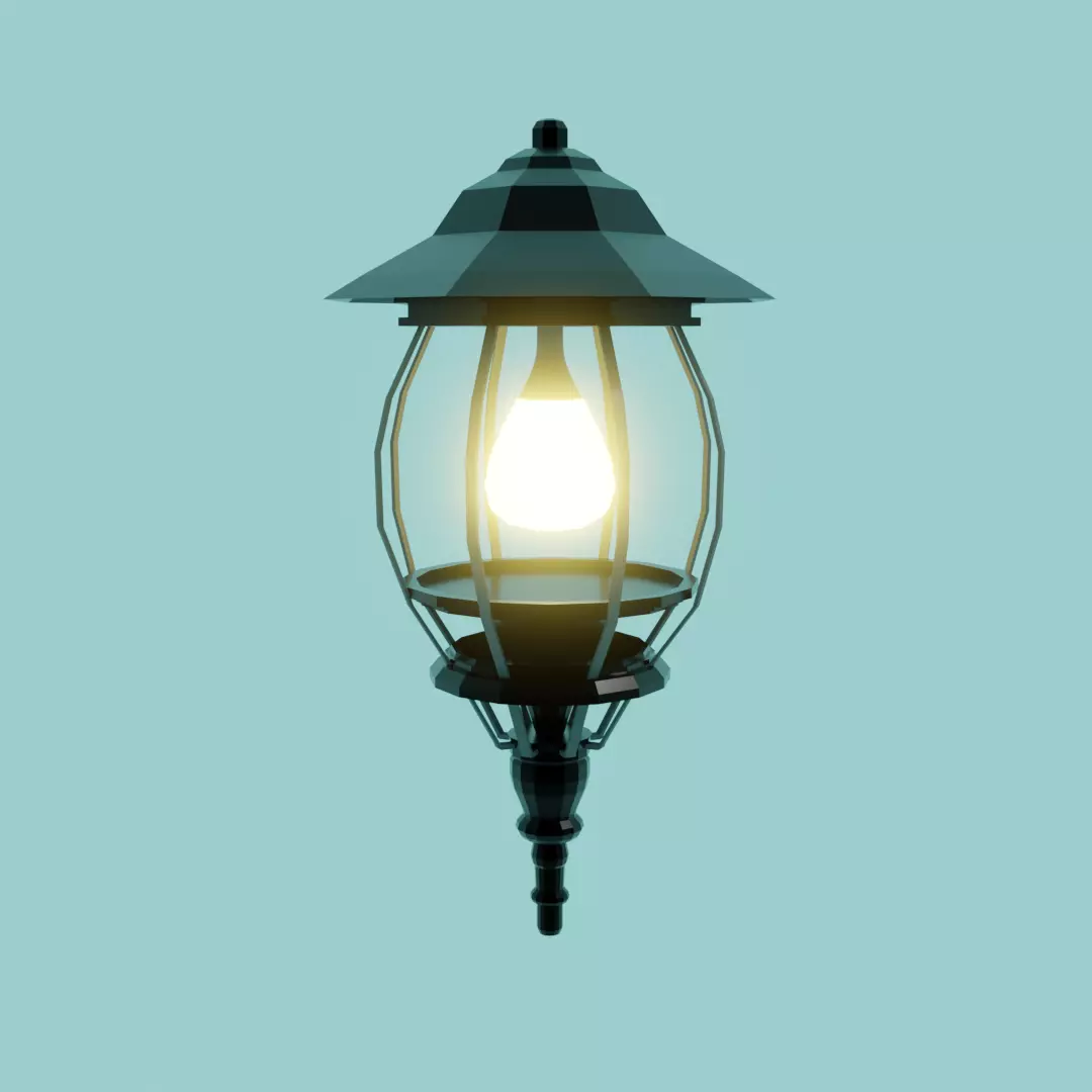 Farol outdoor light with cage 3D model_0