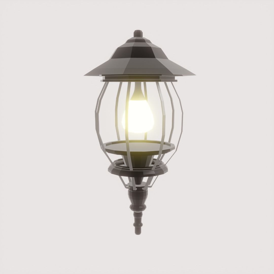 Farol outdoor light with cage 3D model_3