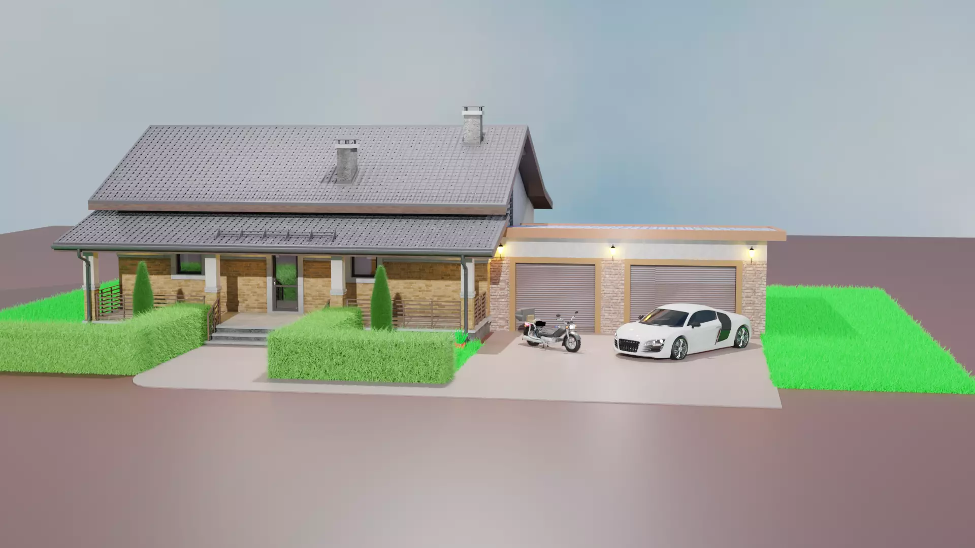 American house Free 3D model