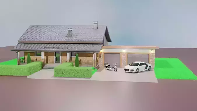 American house Free 3D model
