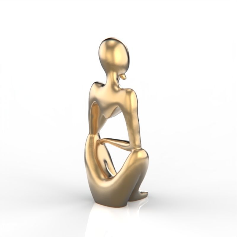abstract decorations thinker figurine 3D print model_9