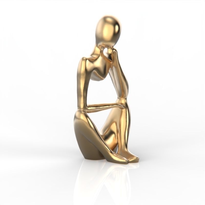 abstract decorations thinker figurine 3D print model_7