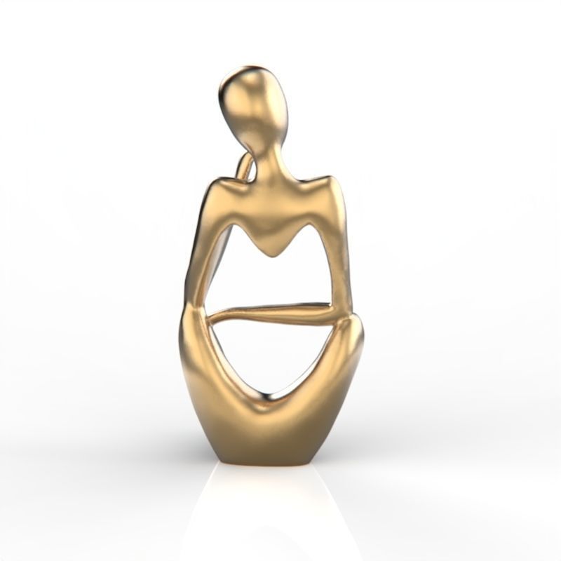 abstract decorations thinker figurine 3D print model_10