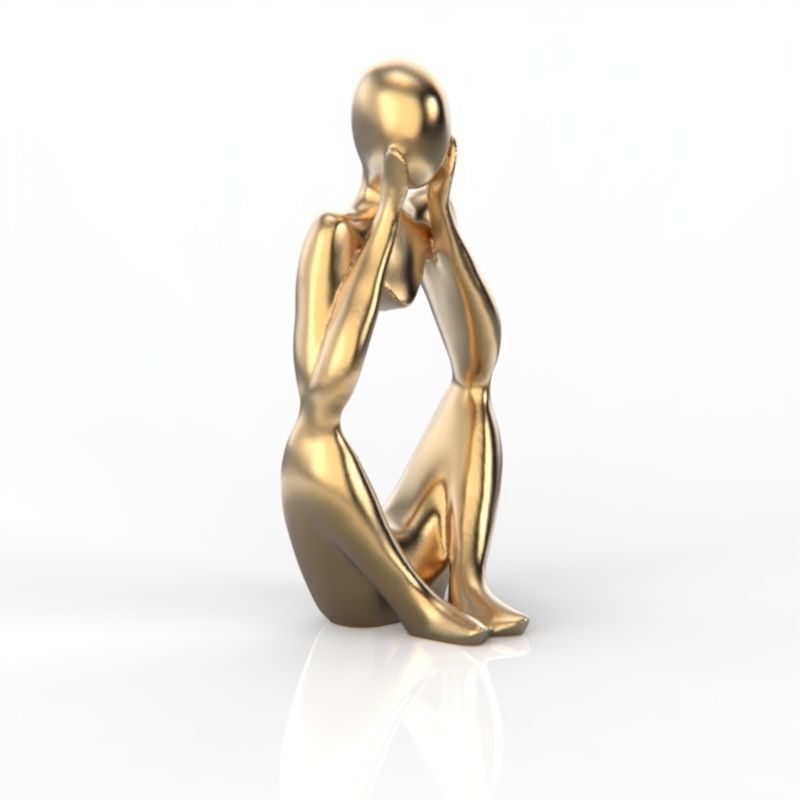 abstract decorations thinker figurine 3D print model_2