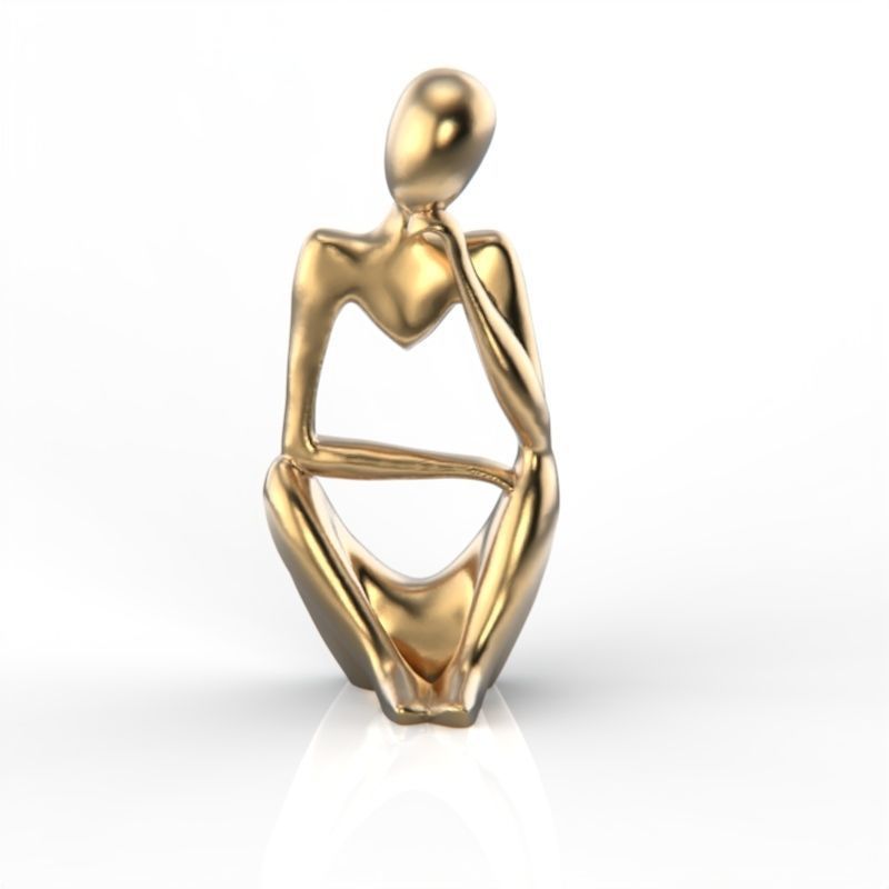 abstract decorations thinker figurine 3D print model_6