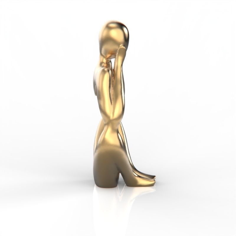 abstract decorations thinker figurine 3D print model_3