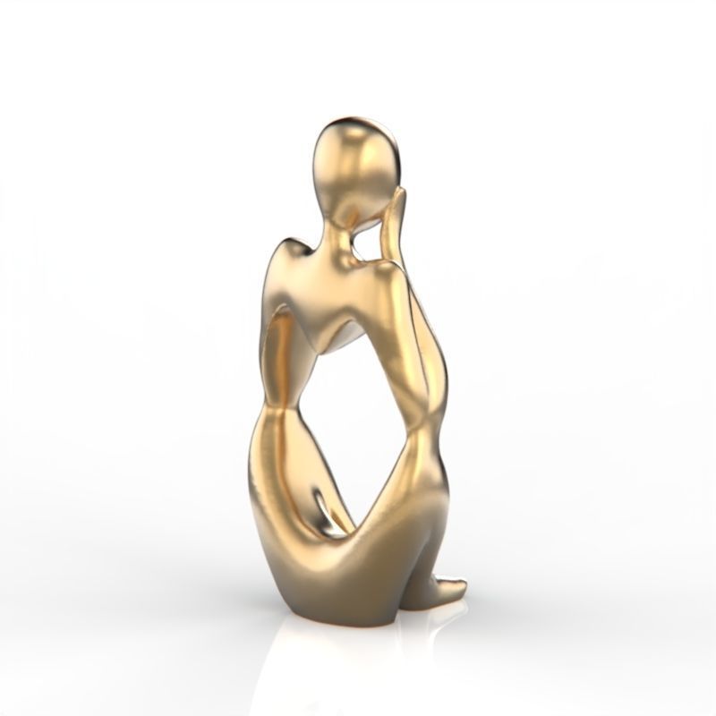 abstract decorations thinker figurine 3D print model_4