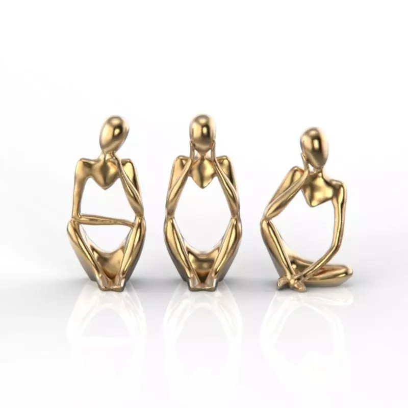 abstract decorations thinker figurine 3D print model_0