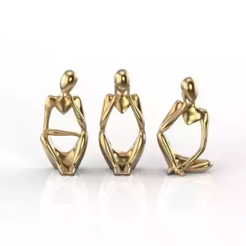 abstract decorations thinker figurine