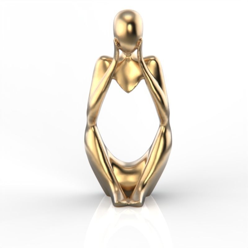 abstract decorations thinker figurine 3D print model_1