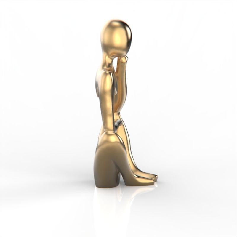 abstract decorations thinker figurine 3D print model_8