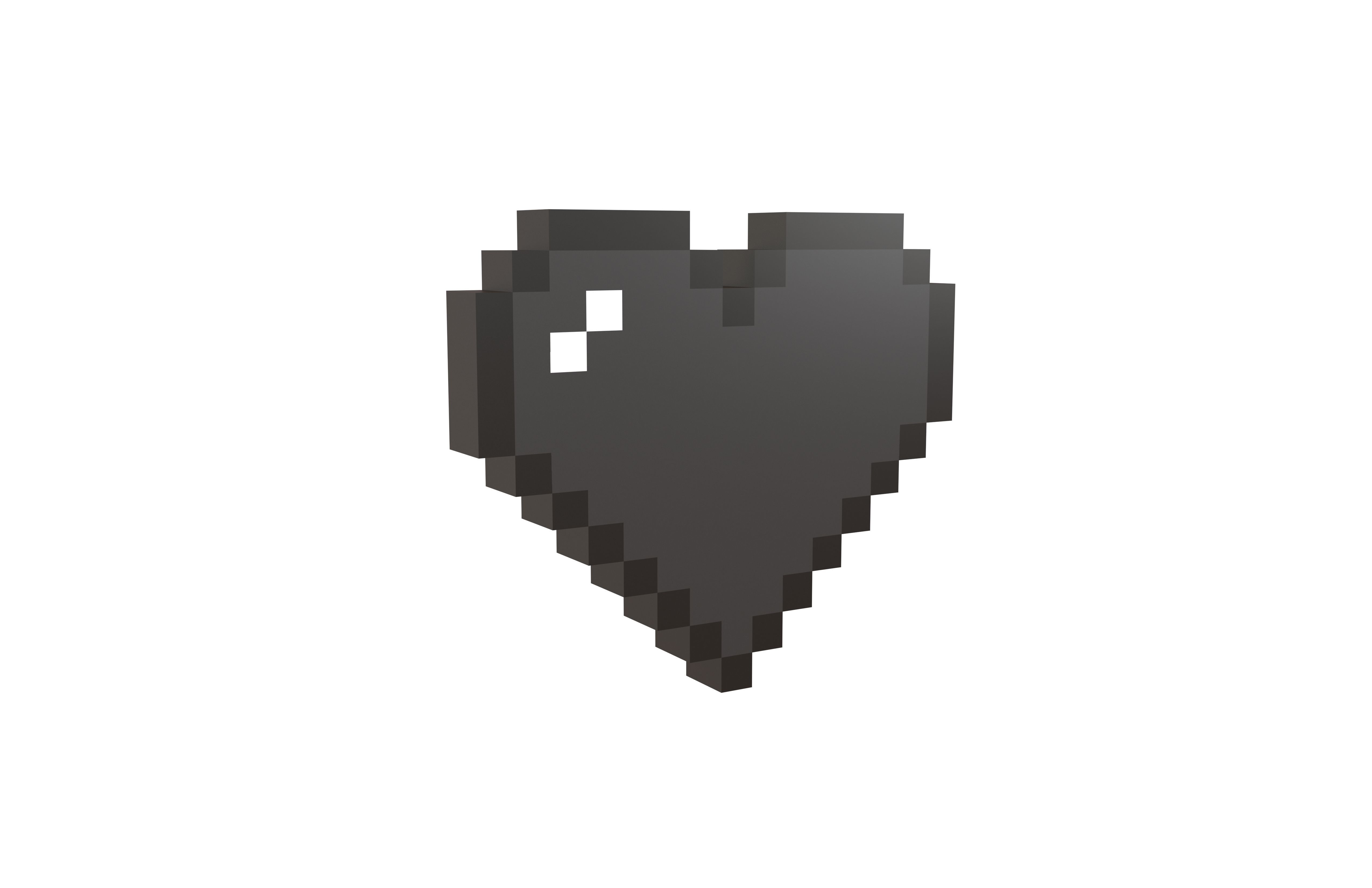 Pixel Heart Pack v2 01 Low-poly 3D model_38