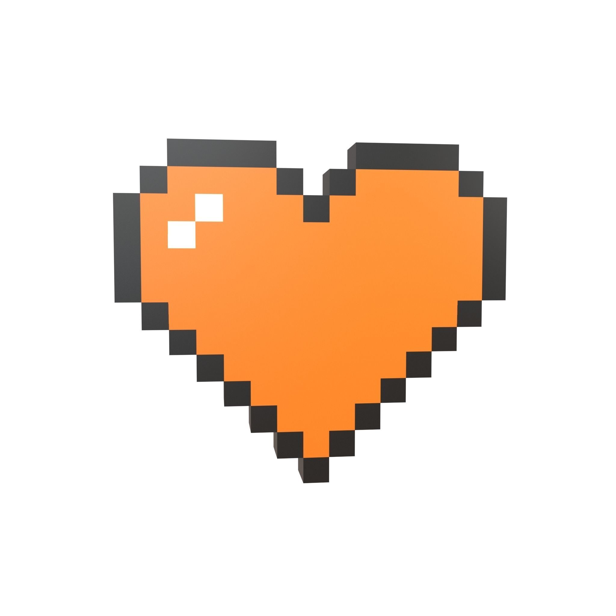 Pixel Heart Pack v2 01 Low-poly 3D model_9