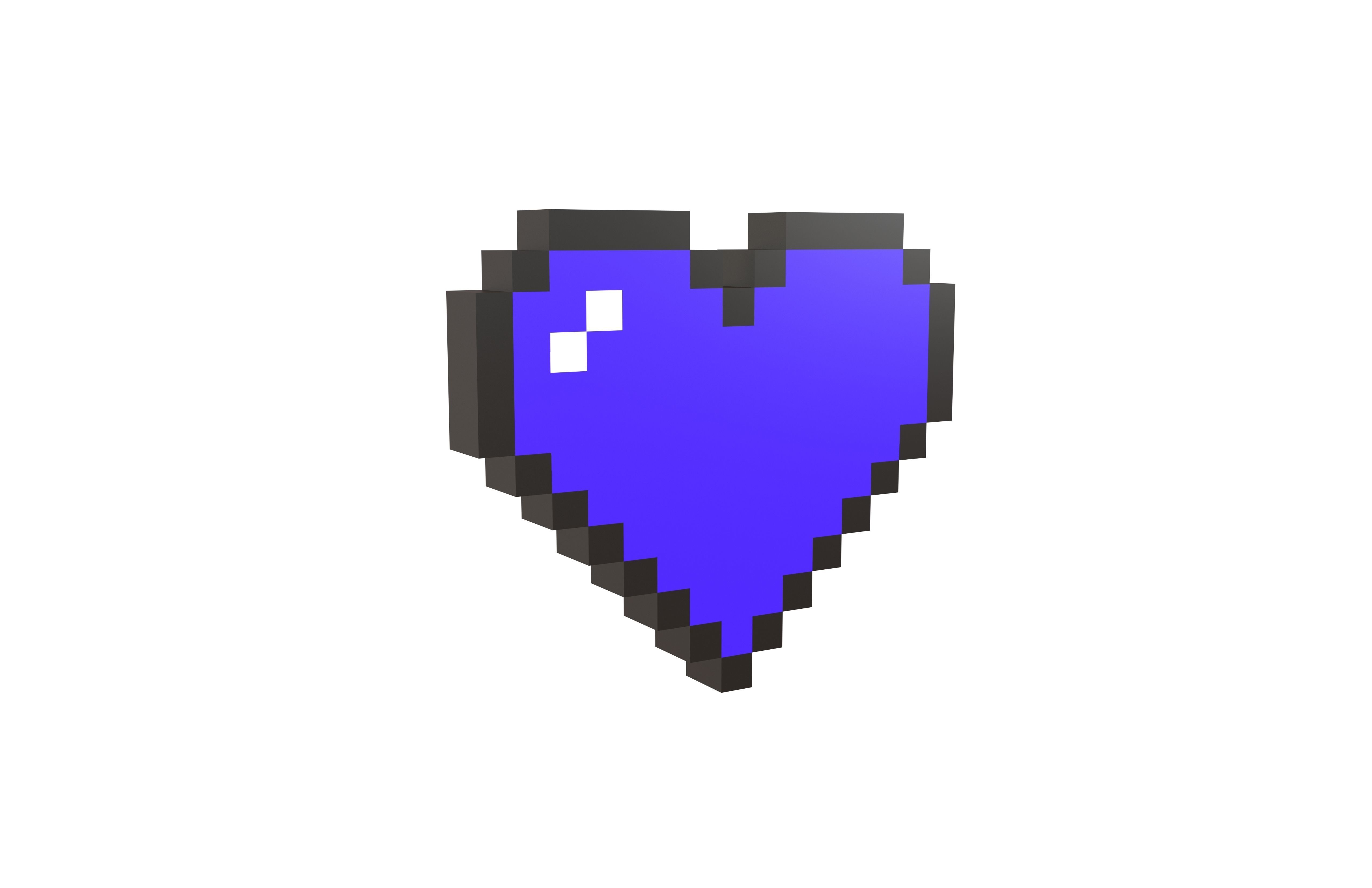 Pixel Heart Pack v2 01 Low-poly 3D model_22
